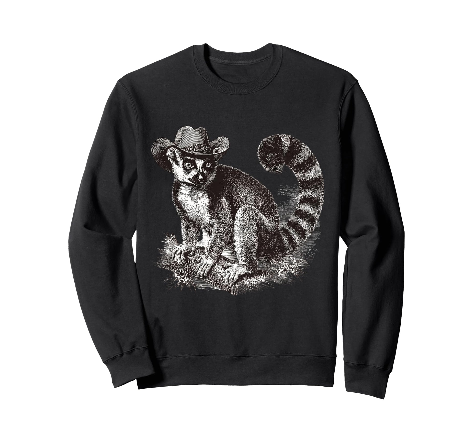 Country Cowboy Lemur Rodeo Sweatshirt - Casual Everyday Wear Unisex - T-Shirt, Sweatshirt, Hoodie