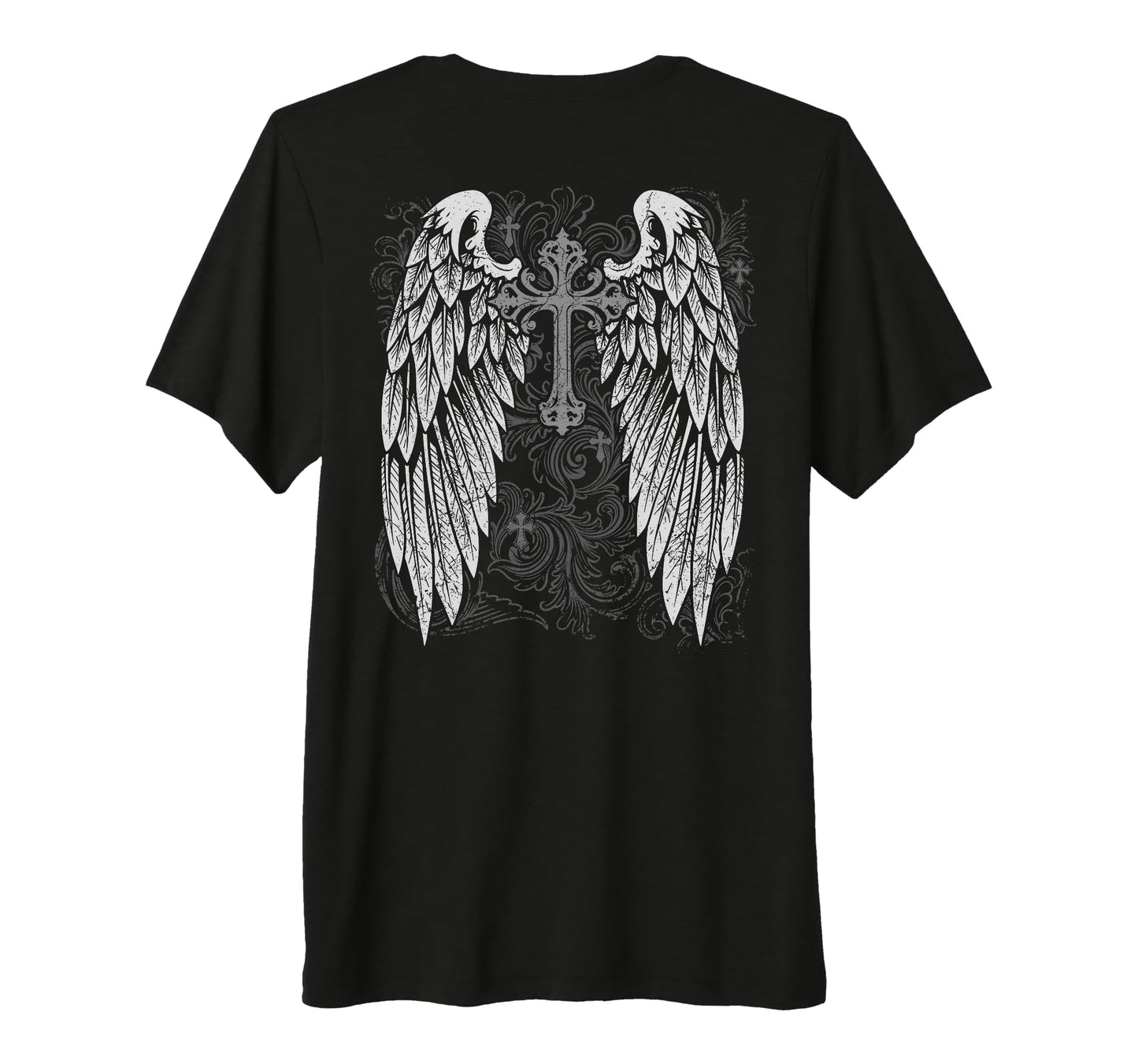Grunge Wings Angel Back Cross Y2K T-Shirt - Casual Everyday Wear Unisex - T-Shirt, Sweatshirt, Hoodie