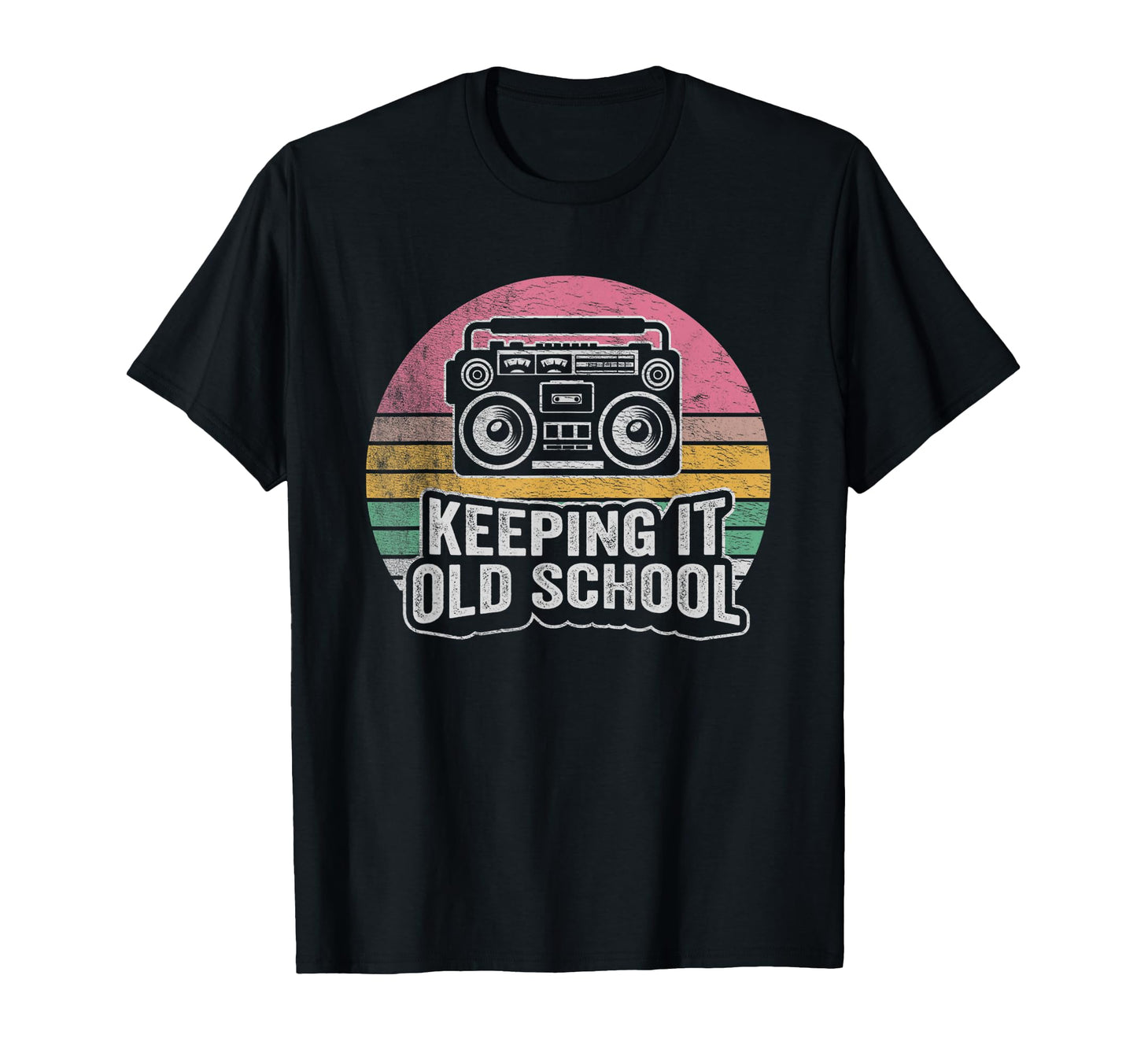 Boombox Keeping It Old School 80S T-Shirt - Aesthetic Graphic for Adults - T-Shirt, Sweatshirt, Hoodie
