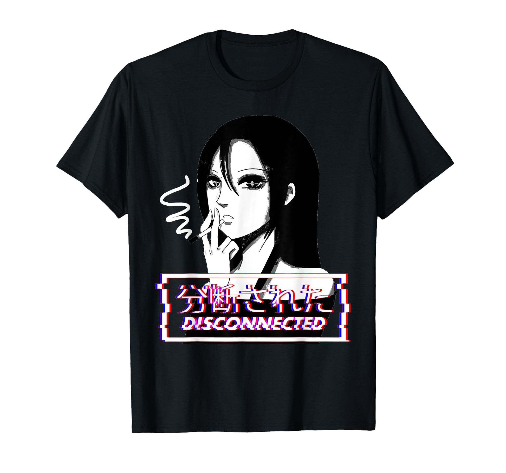 Japanese Sad Smoking Anime Vaporwave T-Shirt - Minimalist Print Unisex - T-Shirt, Sweatshirt, Hoodie