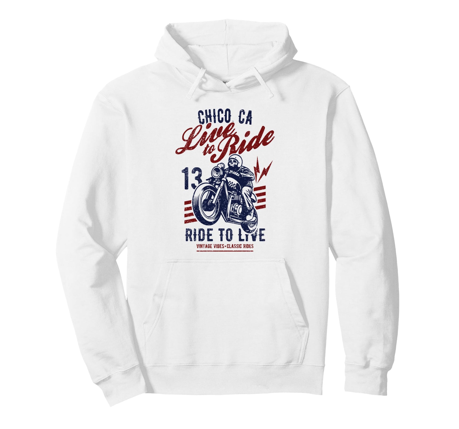 Chico California Motorcycle Skull Rider Hoodie - Graphic Print Men Women - T-Shirt, Sweatshirt, Hoodie