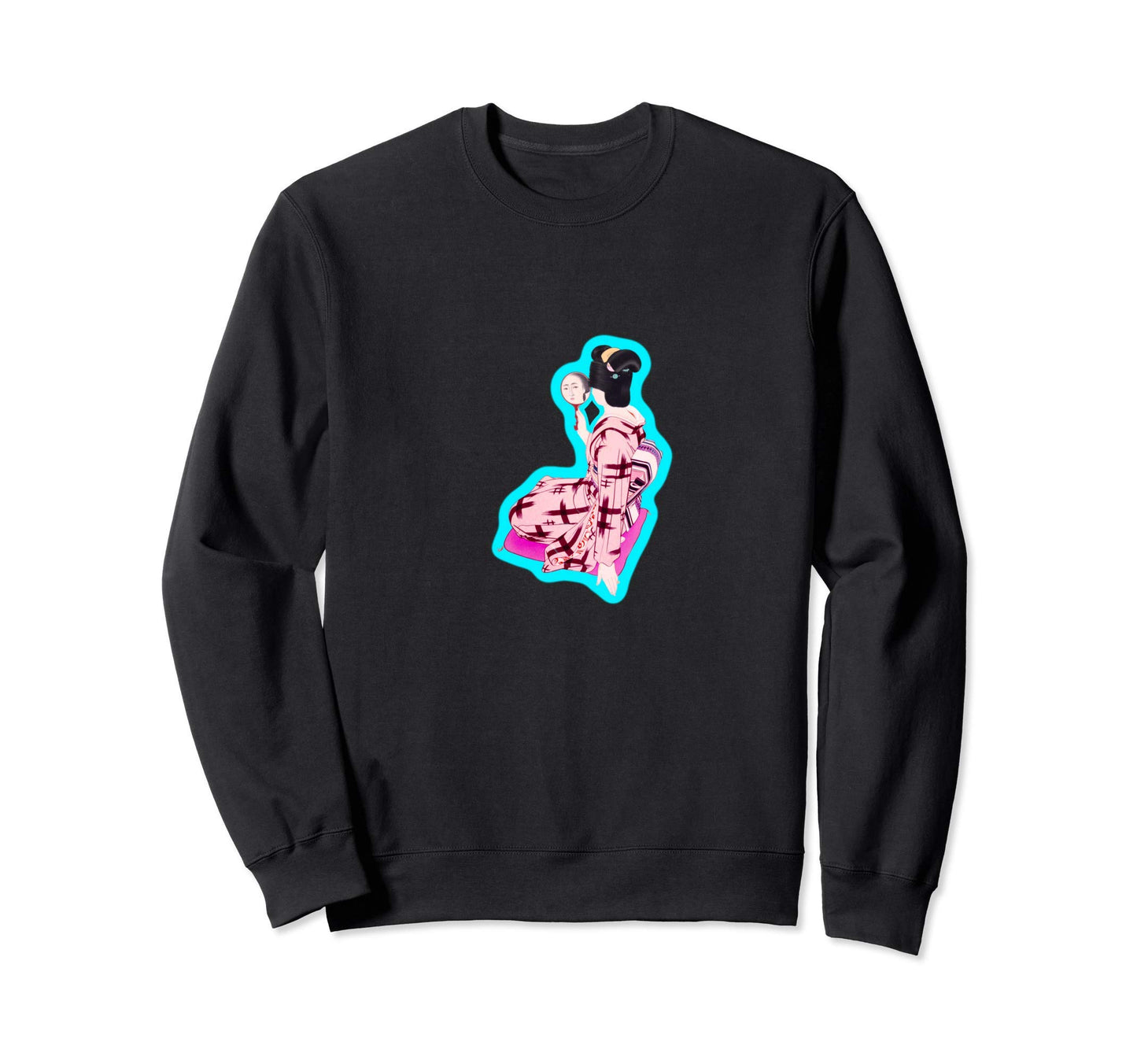 Japanese Geisha Woodblock Art And Sweatshirt - Streetwear Style Unisex - T-Shirt, Sweatshirt, Hoodie