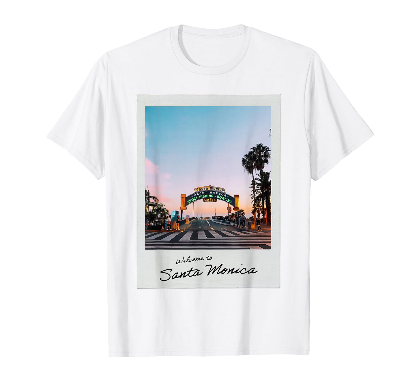 Welcome To Santa Monica Pier Aesthetic T-Shirt - Novelty Apparel Men Women - T-Shirt, Sweatshirt, Hoodie