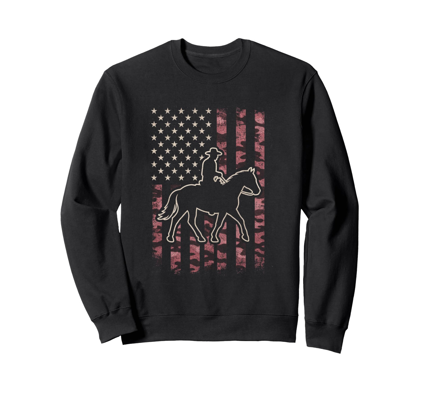 Cowboy Horse Patriotic Western Patriot Sweatshirt - Custom Art Print Unisex - T-Shirt, Sweatshirt, Hoodie
