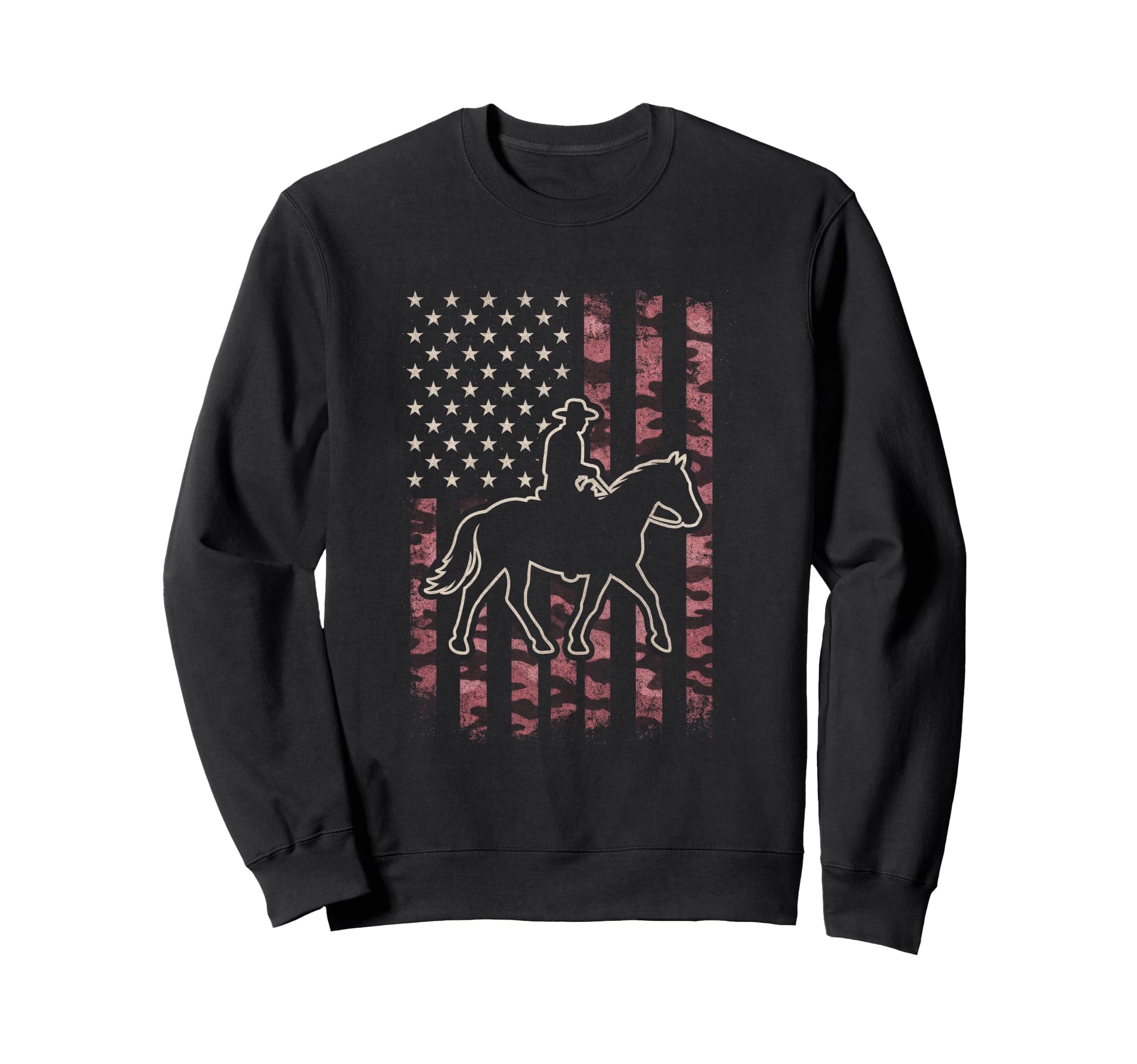 Cowboy Horse Patriotic Western Patriot Sweatshirt - Custom Art Print Unisex - T-Shirt, Sweatshirt, Hoodie