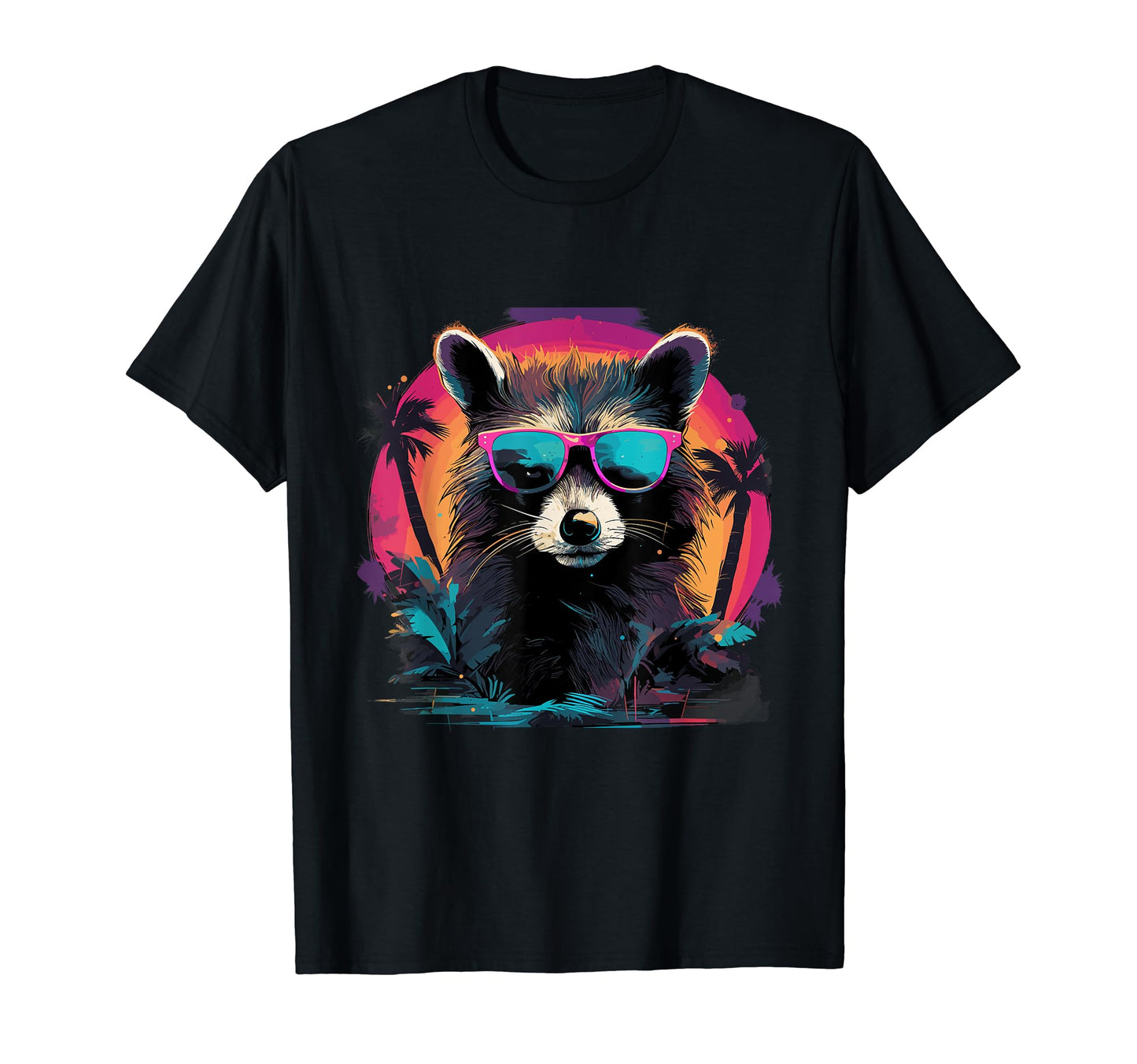 Funny Racoon Vaporwave Aesthetic Animal T-Shirt - Streetwear Style Unisex - T-Shirt, Sweatshirt, Hoodie