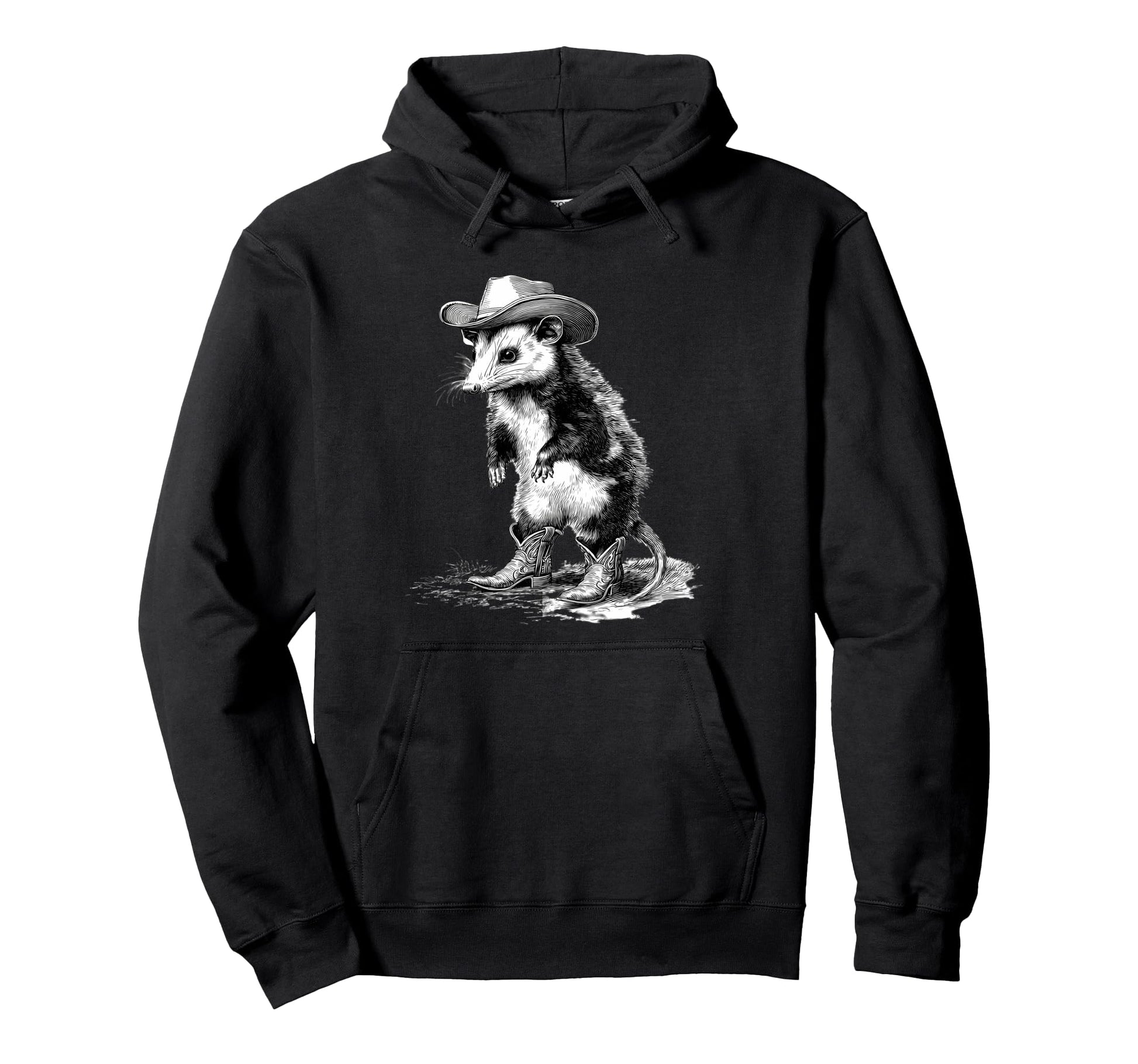 Opossum Cowboy Rodeo Cowgirl Western Hoodie - Aesthetic Graphic Men Women - T-Shirt, Sweatshirt, Hoodie