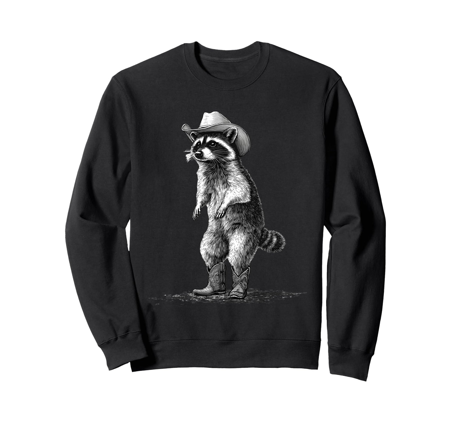 Raccoon Cowboy Rodeo Cowgirl Western Sweatshirt - Unique Graphic Men Women - T-Shirt, Sweatshirt, Hoodie