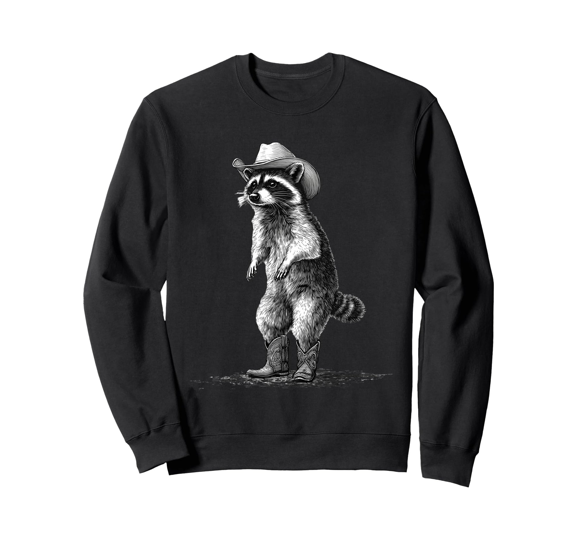 Raccoon Cowboy Rodeo Cowgirl Western Sweatshirt - Unique Graphic Men Women - T-Shirt, Sweatshirt, Hoodie