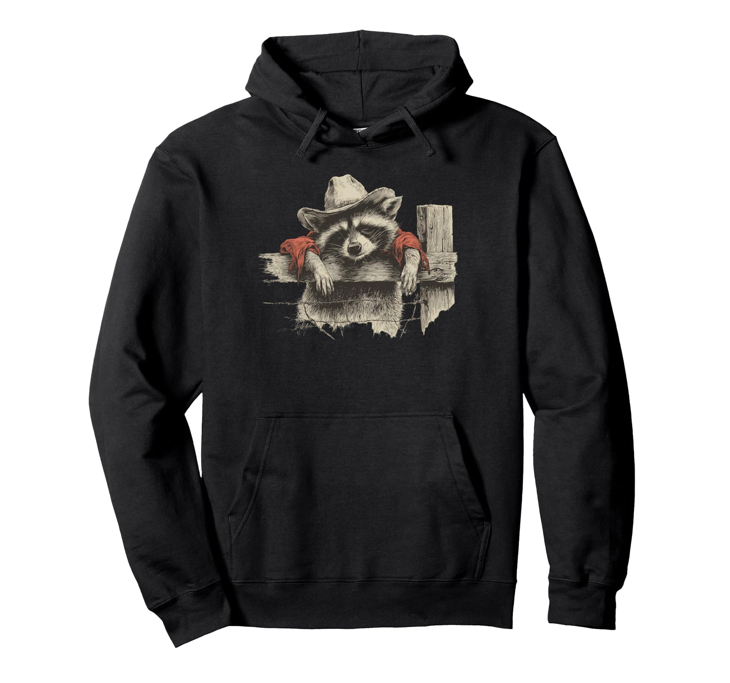 Raccoon Cowboy Rodeo Cowgirl Western Hoodie - Custom Art Print Unisex - T-Shirt, Sweatshirt, Hoodie