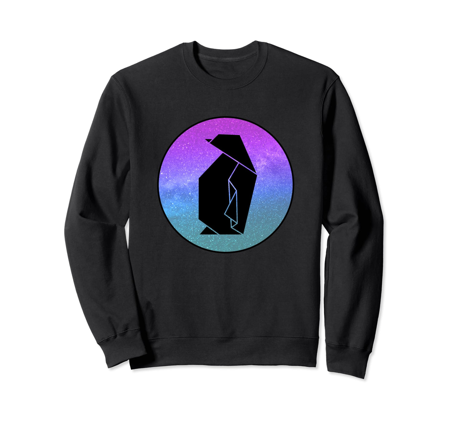 Penguin Origami Galaxy Vaporwave Sweatshirt - Unique Graphic for Adults - T-Shirt, Sweatshirt, Hoodie