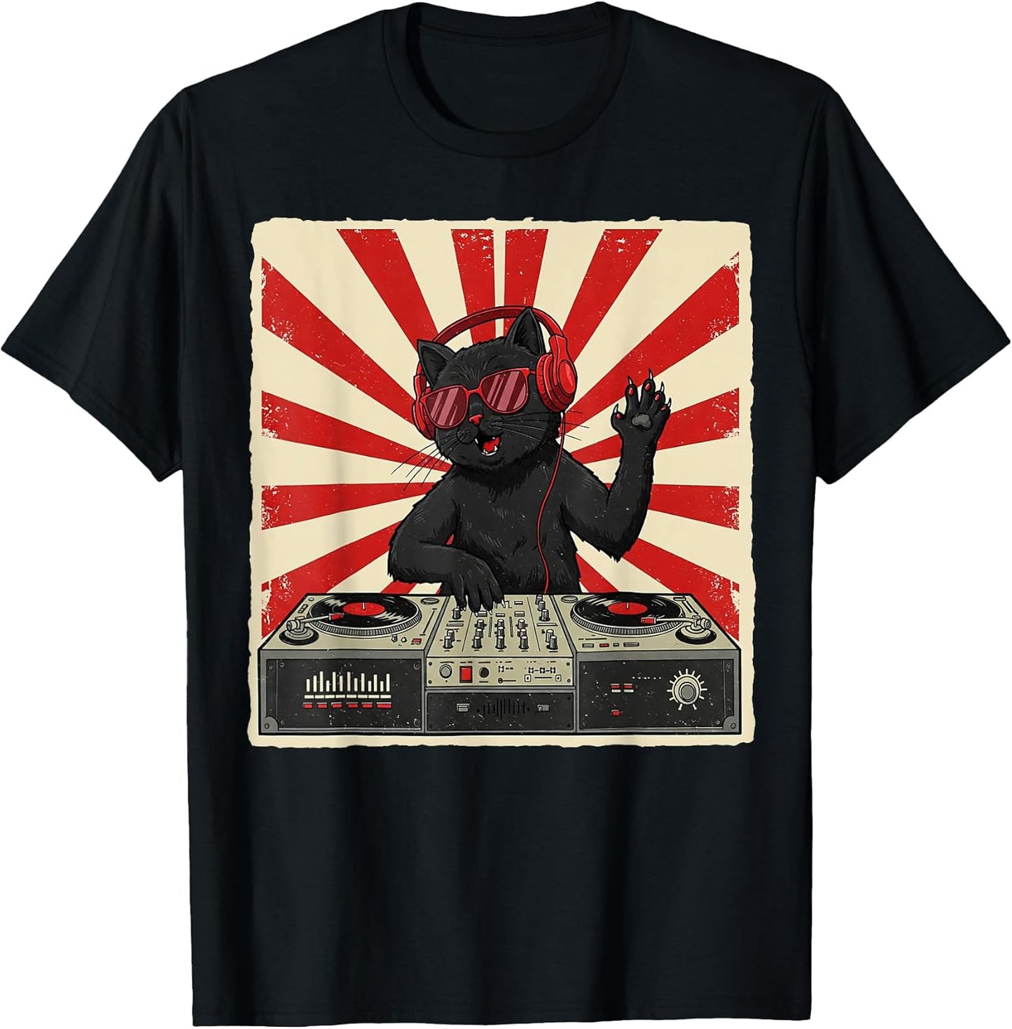 DJ Black Cat Apparel Gifts Graphic - Adult & Kids T-Shirts, Sweatshirts & Hoodies apparel design preview 1