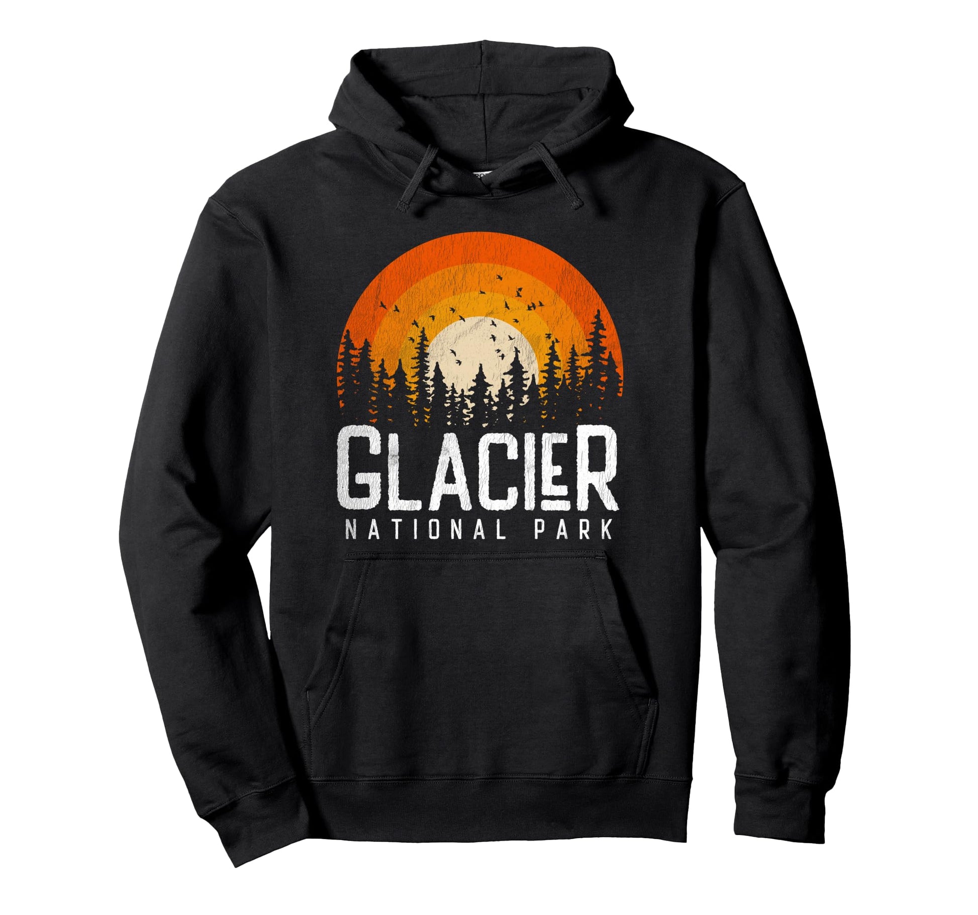 Glacier National Park 70S 80S Hoodie - Casual Everyday Wear Men Women - T-Shirt, Sweatshirt, Hoodie