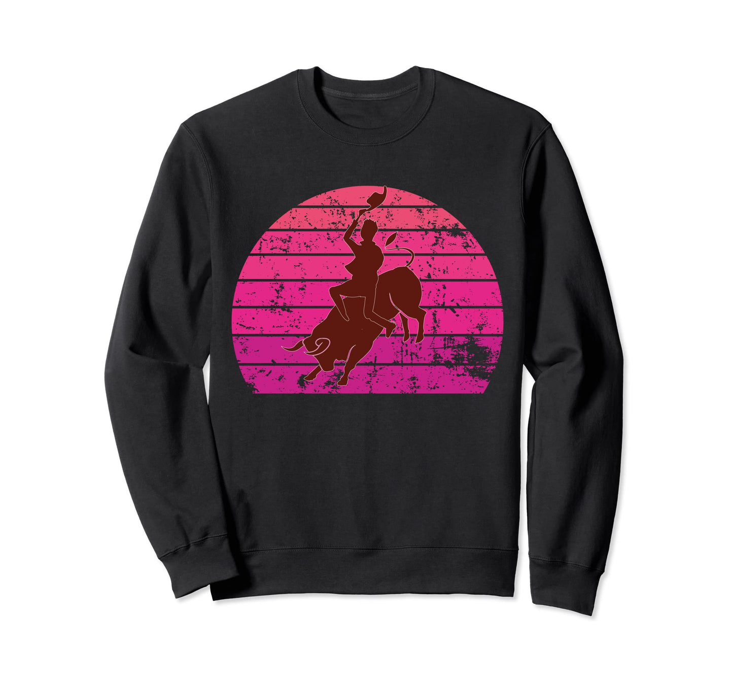 Bull Riding Cowboy Western Sweatshirt - Minimalist Print for Adults - T-Shirt, Sweatshirt, Hoodie