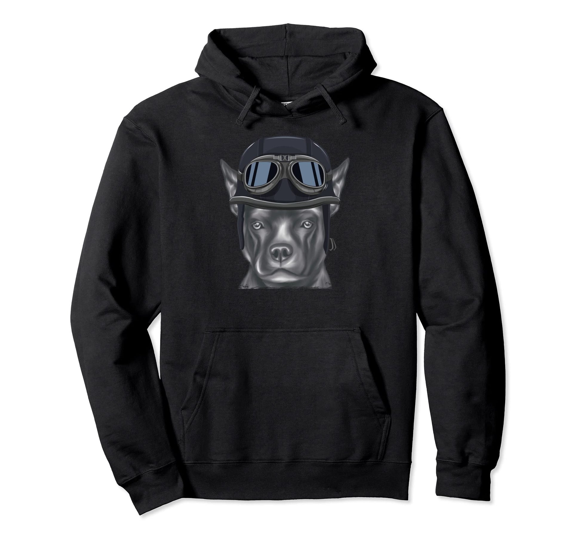Staffordshire Bull Terrier Wearing Hoodie - Custom Art Print Men Women - T-Shirt, Sweatshirt, Hoodie