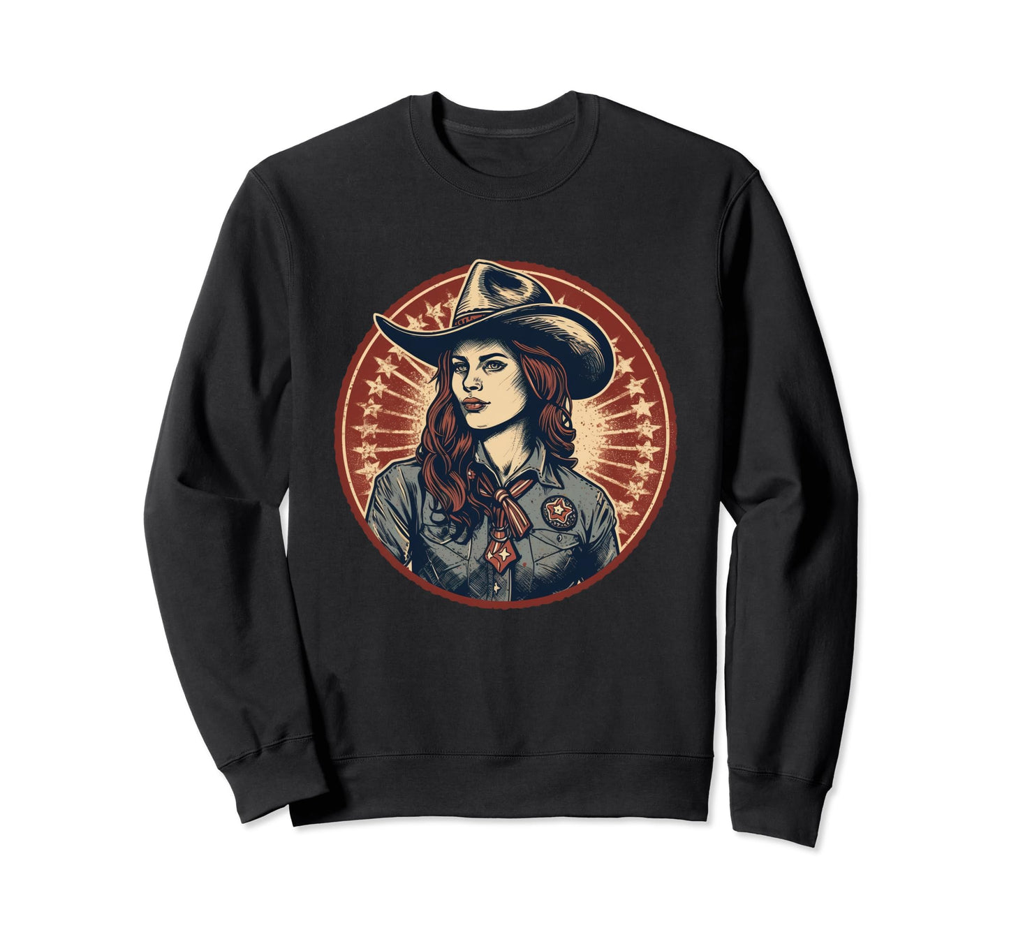 Cowgirl Cowboy Patriotic Cow Sweatshirt - Casual Everyday Wear Men Women - T-Shirt, Sweatshirt, Hoodie