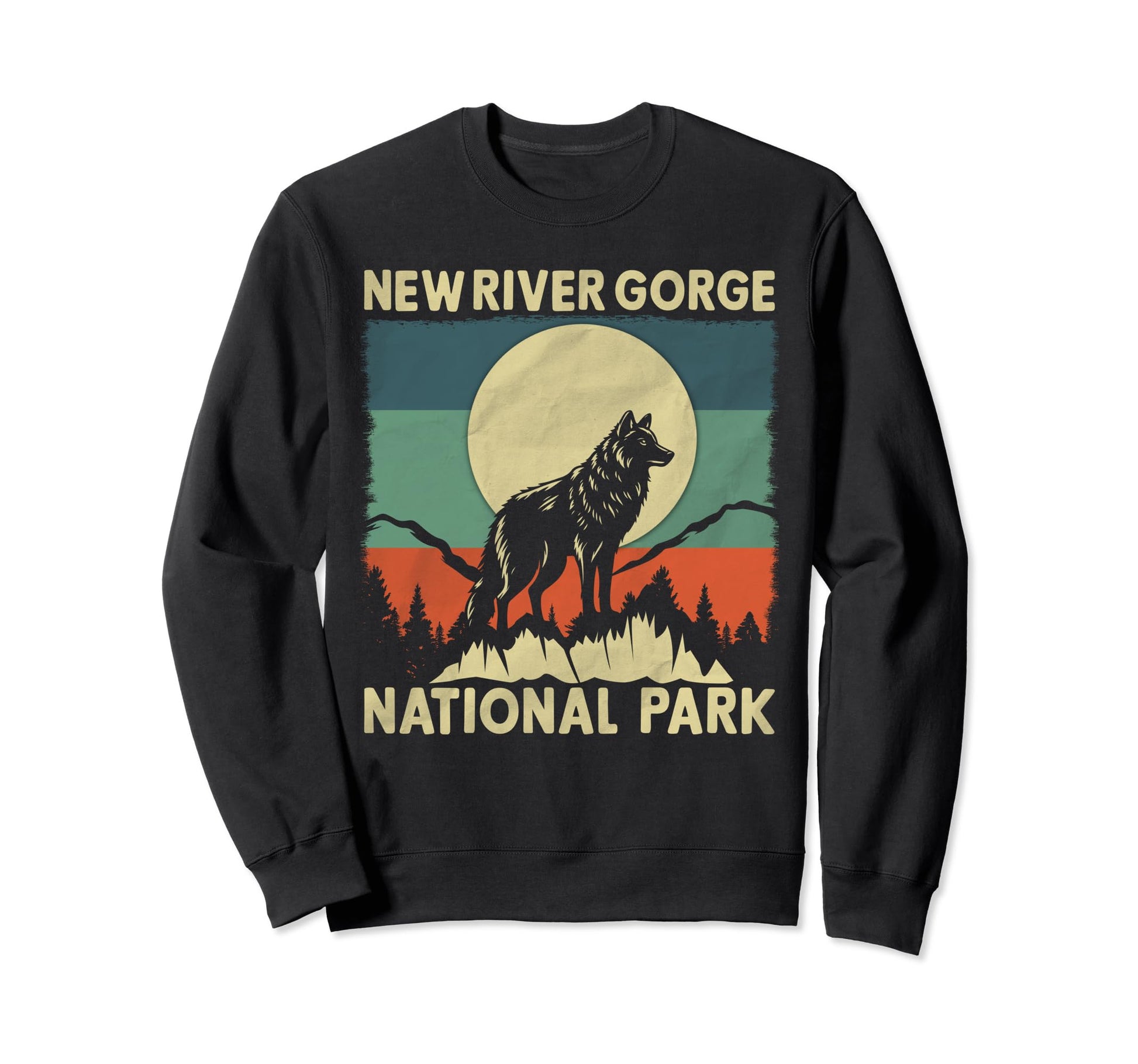 Wolf New River Gorge National Park Sweatshirt - Streetwear Style Unisex - T-Shirt, Sweatshirt, Hoodie