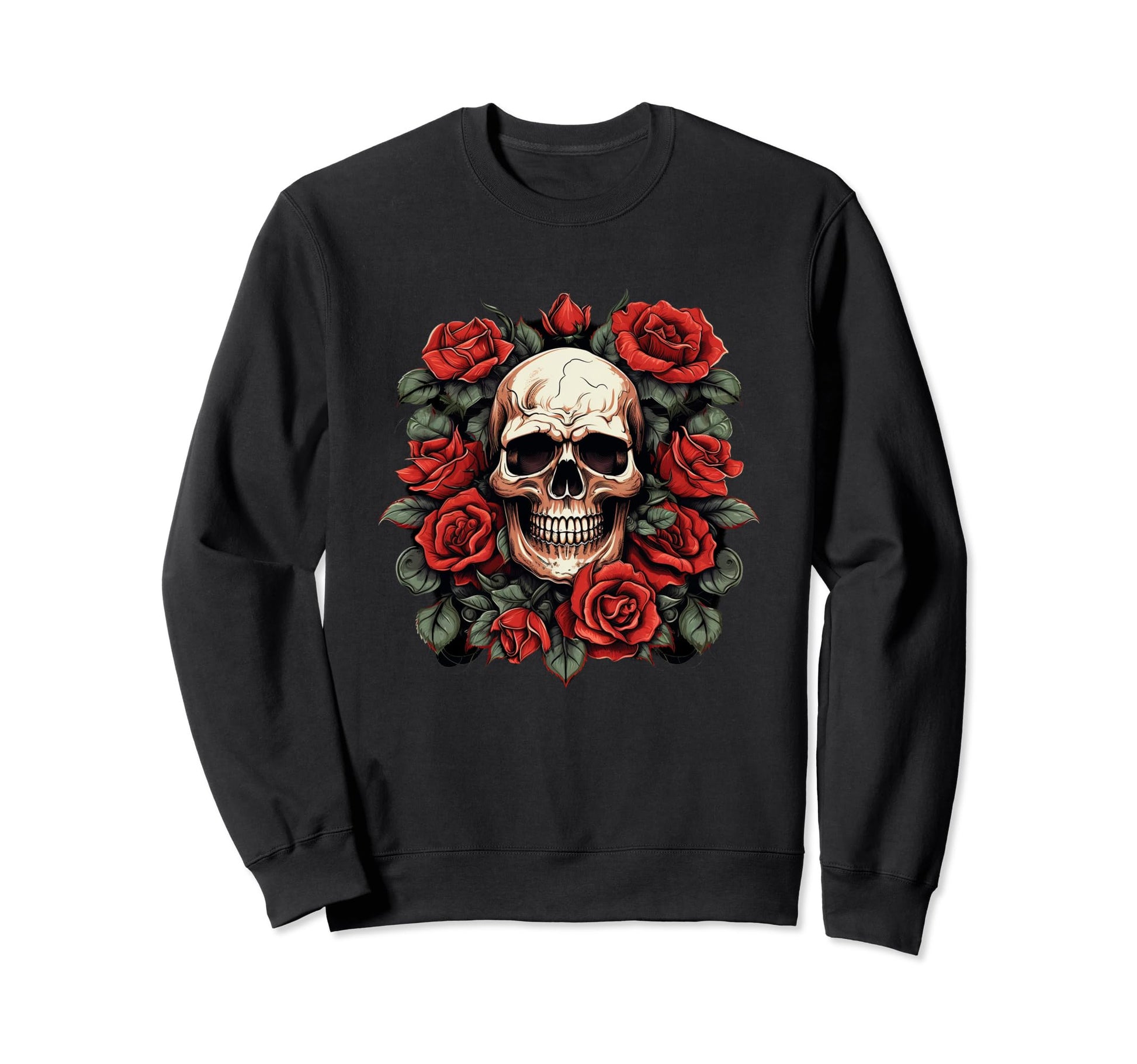 Rose Skull Sad Aesthetic Edgy Streetwear Sweatshirt - Unique Graphic Unisex - T-Shirt, Sweatshirt, Hoodie