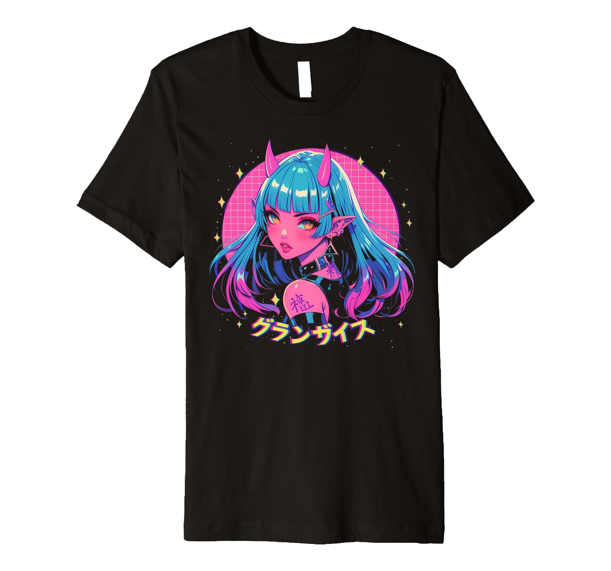 Goth Grunge Demon Anime Waifu T-Shirt - Casual Everyday Wear for Adults - T-Shirt, Sweatshirt, Hoodie