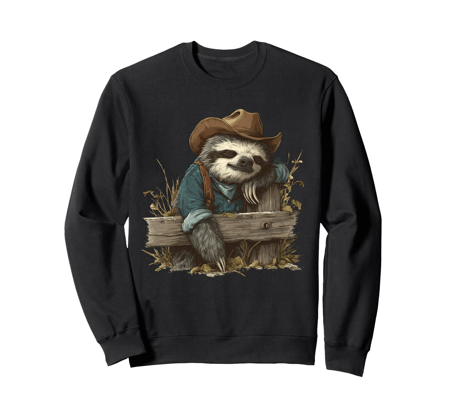 Country Cowboy Sloth Rodeo Cowgirl Sweatshirt - Trendy Graphic for Adults - T-Shirt, Sweatshirt, Hoodie