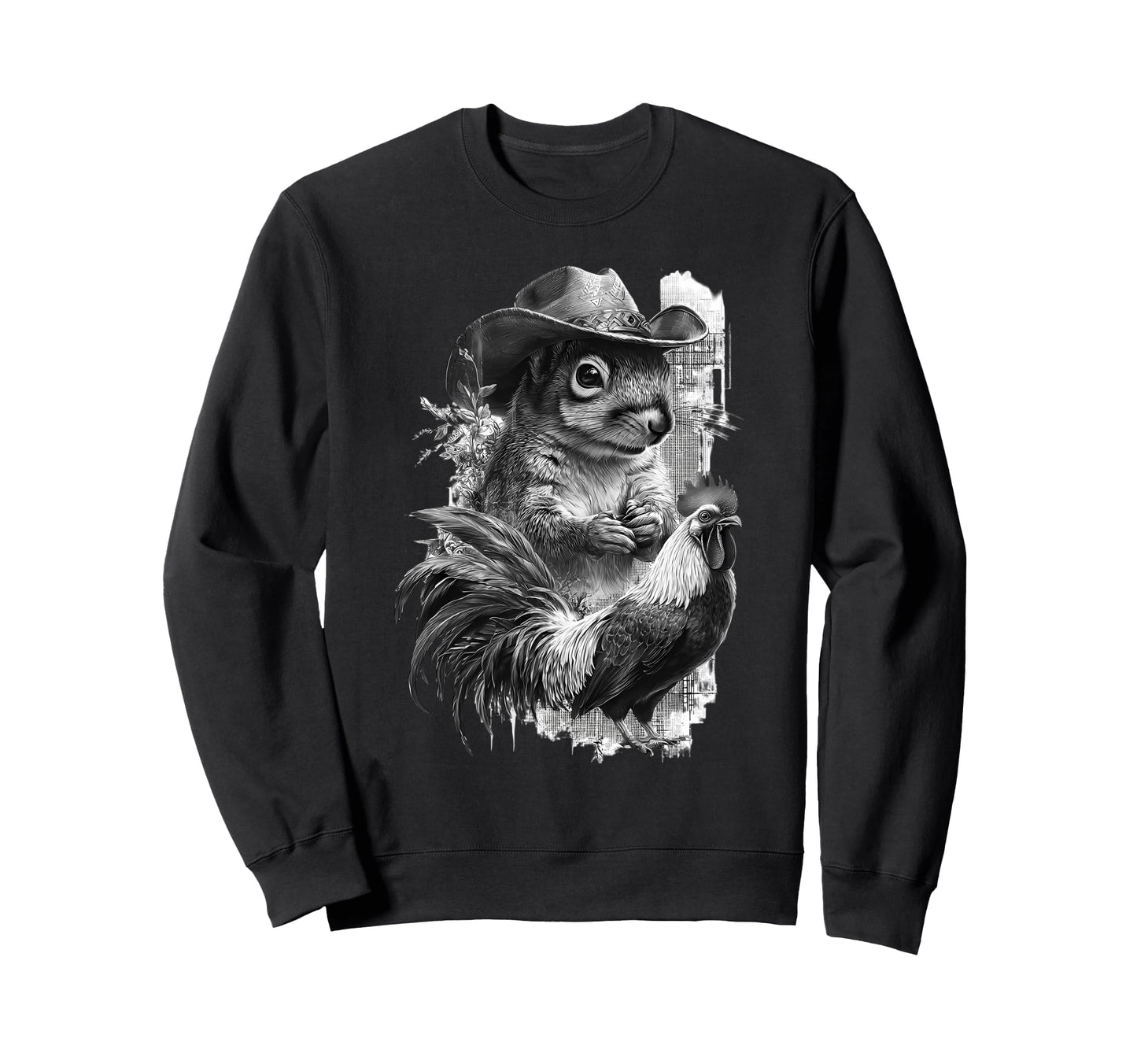 Squirrel Cowboy Rodeo Cowgirl Western Sweatshirt - Minimalist Print Unisex - T-Shirt, Sweatshirt, Hoodie