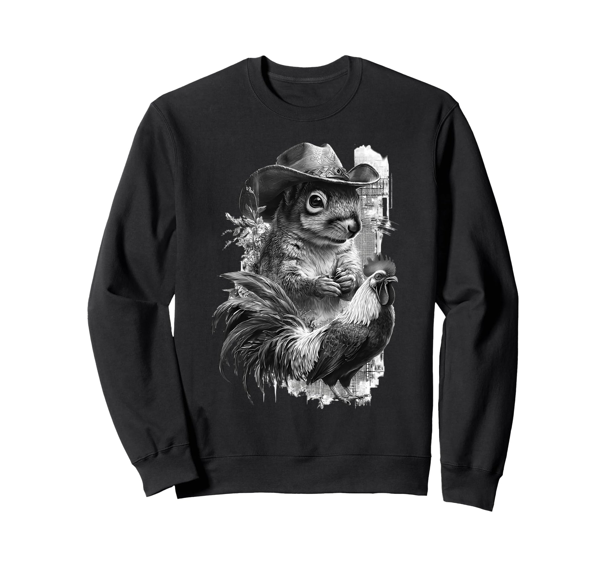 Squirrel Cowboy Rodeo Cowgirl Western Sweatshirt - Minimalist Print Unisex - T-Shirt, Sweatshirt, Hoodie
