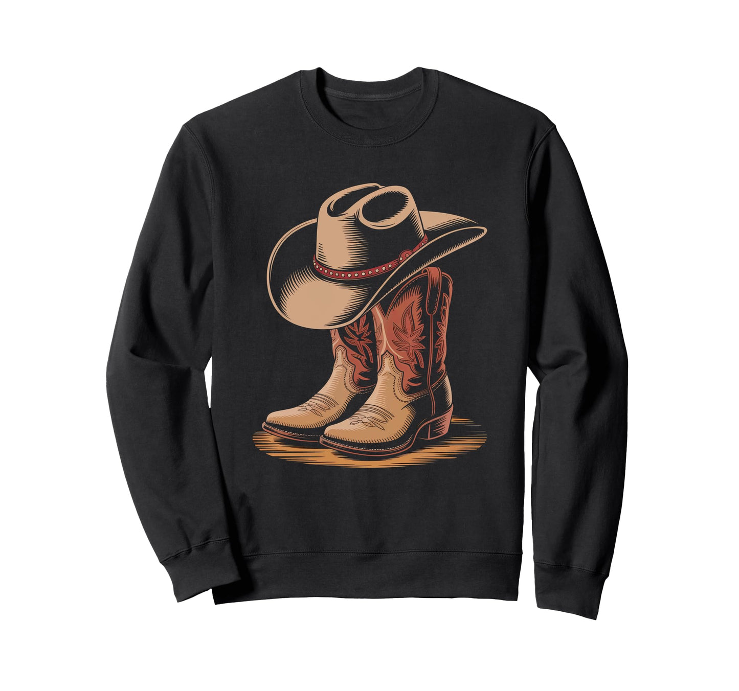 Cowboy Boots Western Country Sweatshirt - Casual Everyday Wear Men Women - T-Shirt, Sweatshirt, Hoodie