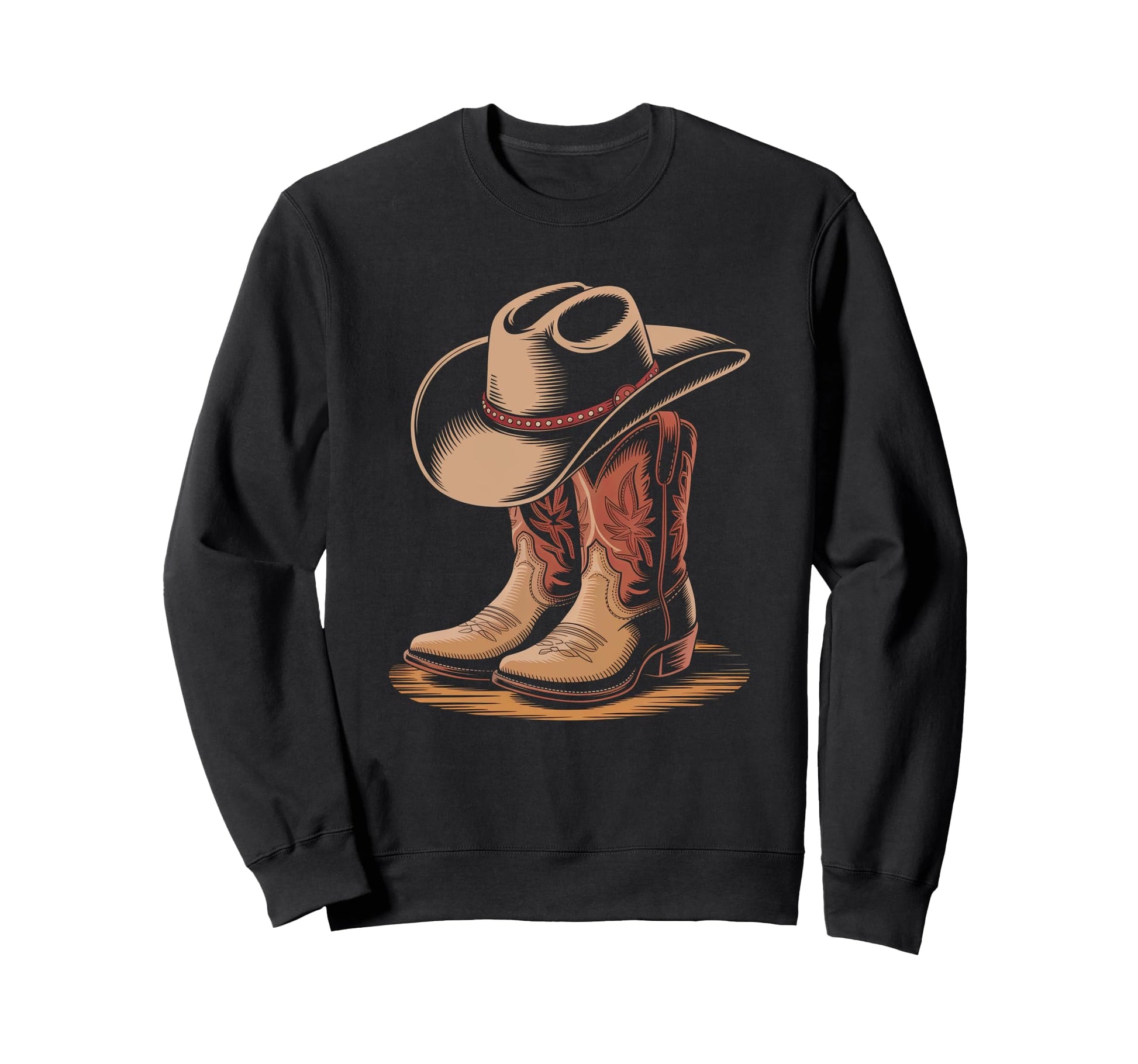 Cowboy Boots Western Country Sweatshirt - Casual Everyday Wear Men Women - T-Shirt, Sweatshirt, Hoodie
