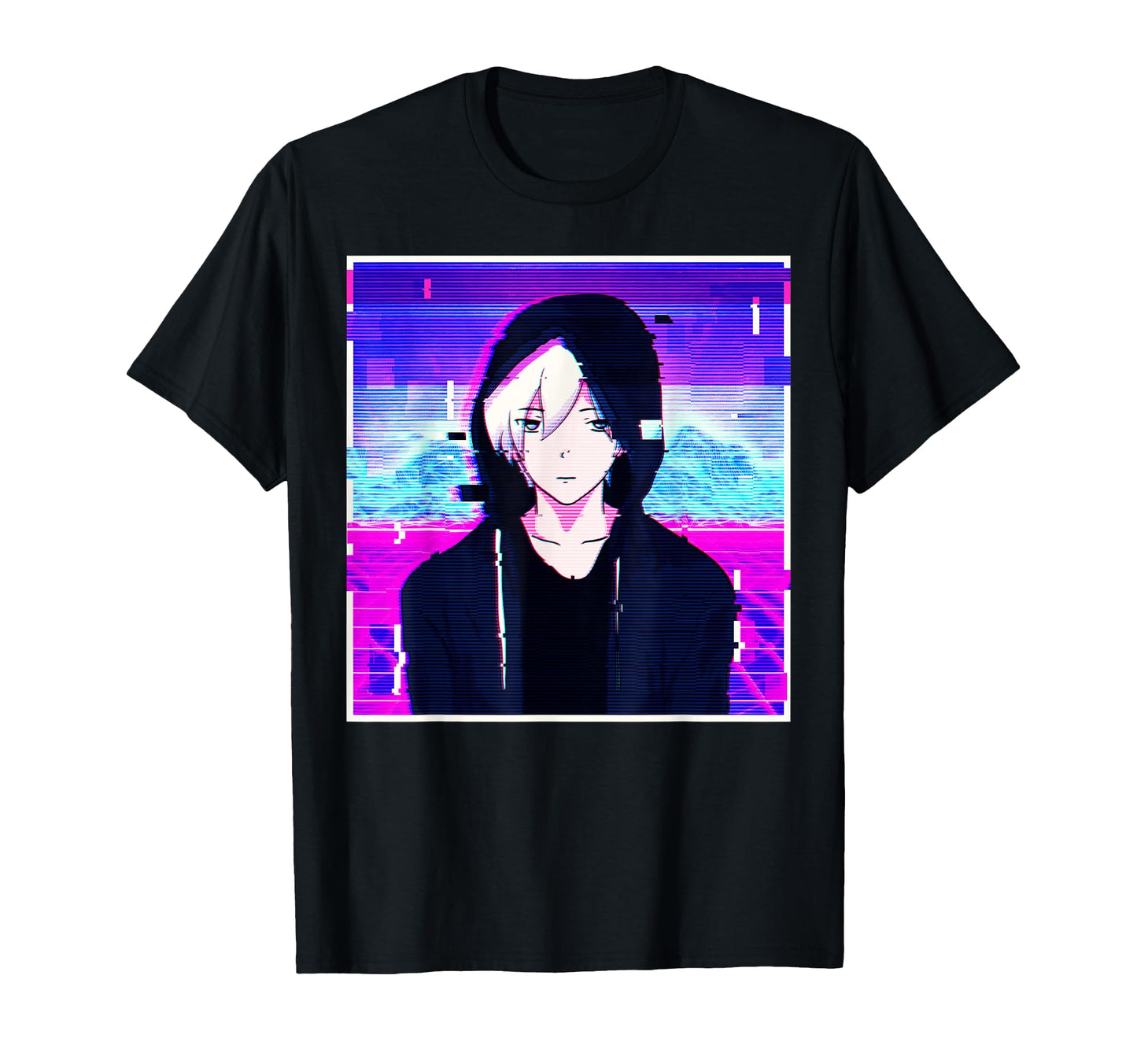 Emo Anime Vaporwave Aesthetic Glitch T-Shirt - Trendy Graphic for Adults - T-Shirt, Sweatshirt, Hoodie