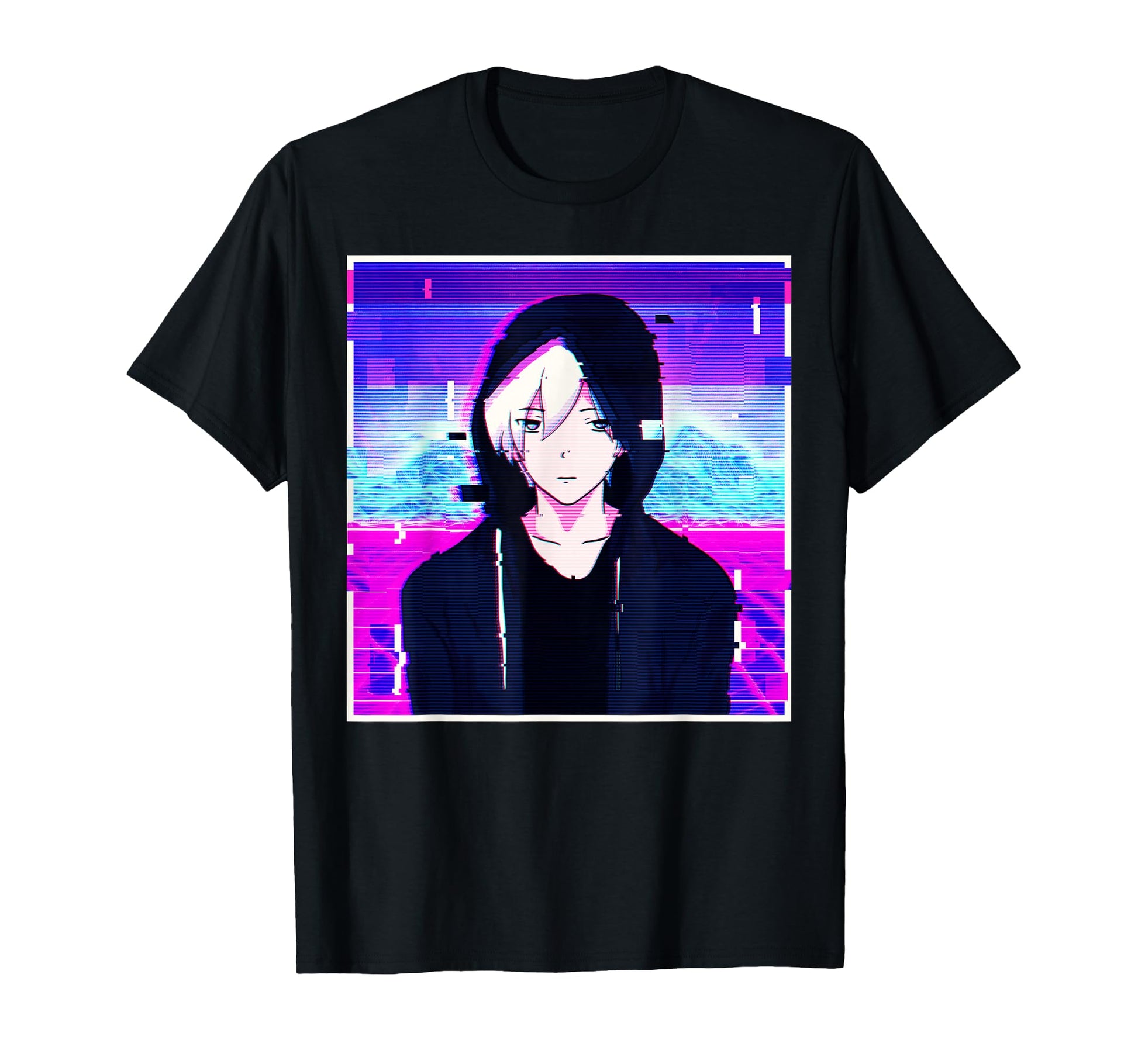 Emo Anime Vaporwave Aesthetic Glitch T-Shirt - Trendy Graphic for Adults - T-Shirt, Sweatshirt, Hoodie