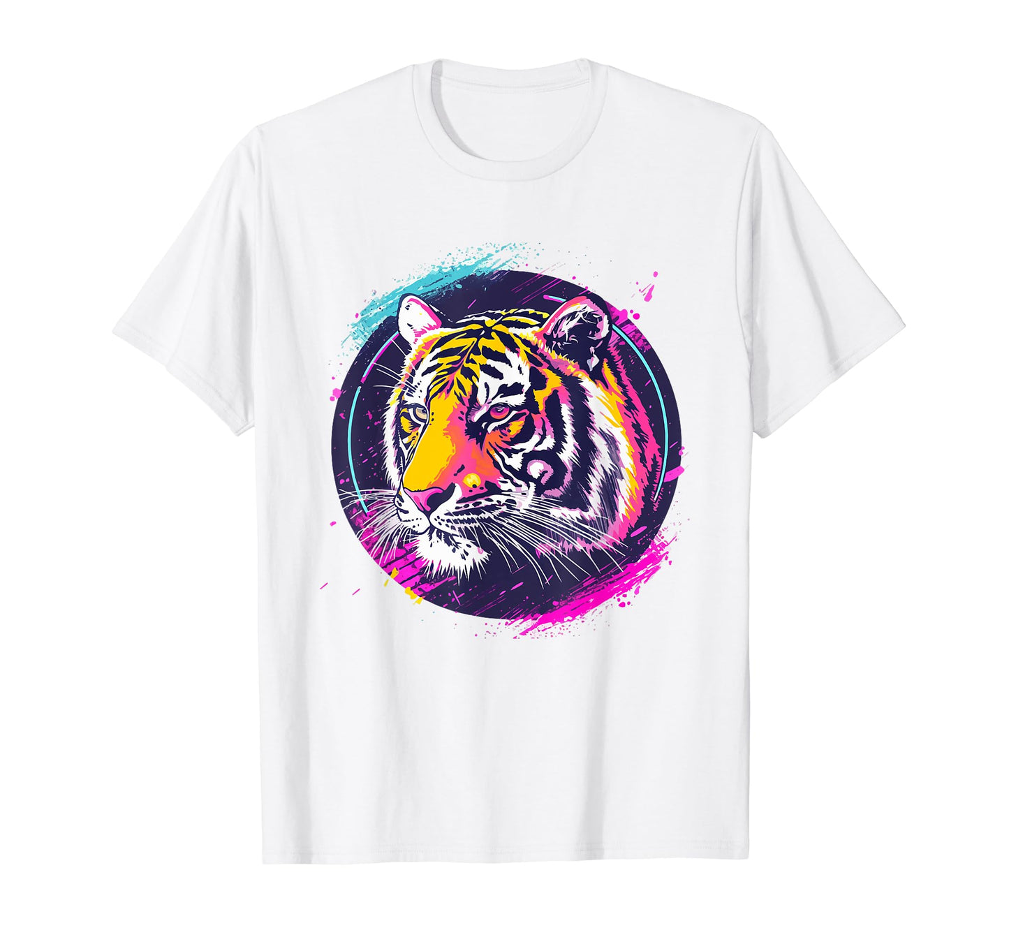 Tiger 80S Synthwave Africa Tiger T-Shirt - Casual Everyday Wear for Adults - T-Shirt, Sweatshirt, Hoodie