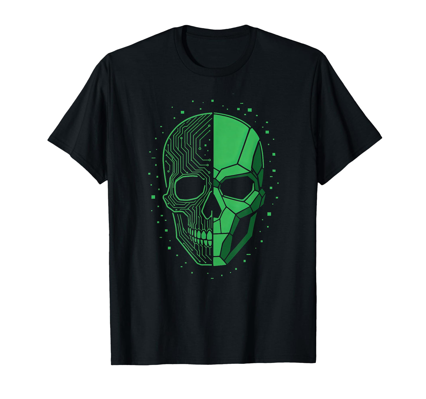 Cyber Security Skull Mask Glitch T-Shirt - Minimalist Print Men Women - T-Shirt, Sweatshirt, Hoodie
