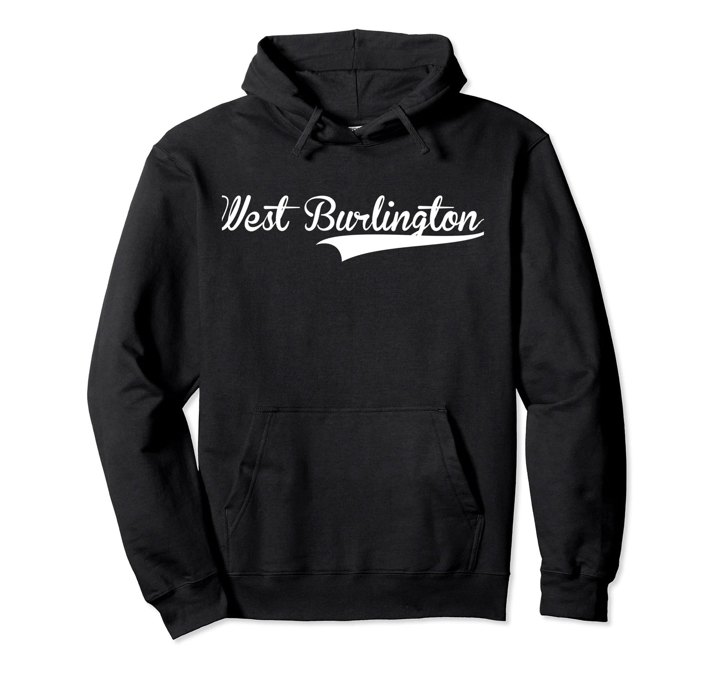 West Burlington Baseball Font Hoodie - Graphic Print for Adults - T-Shirt, Sweatshirt, Hoodie