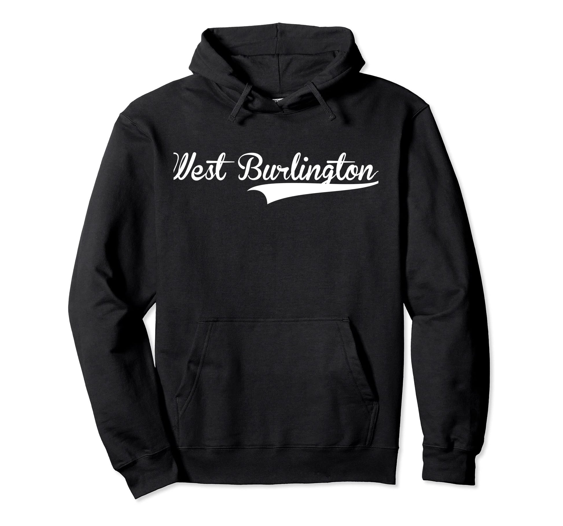 West Burlington Baseball Font Hoodie - Graphic Print for Adults - T-Shirt, Sweatshirt, Hoodie