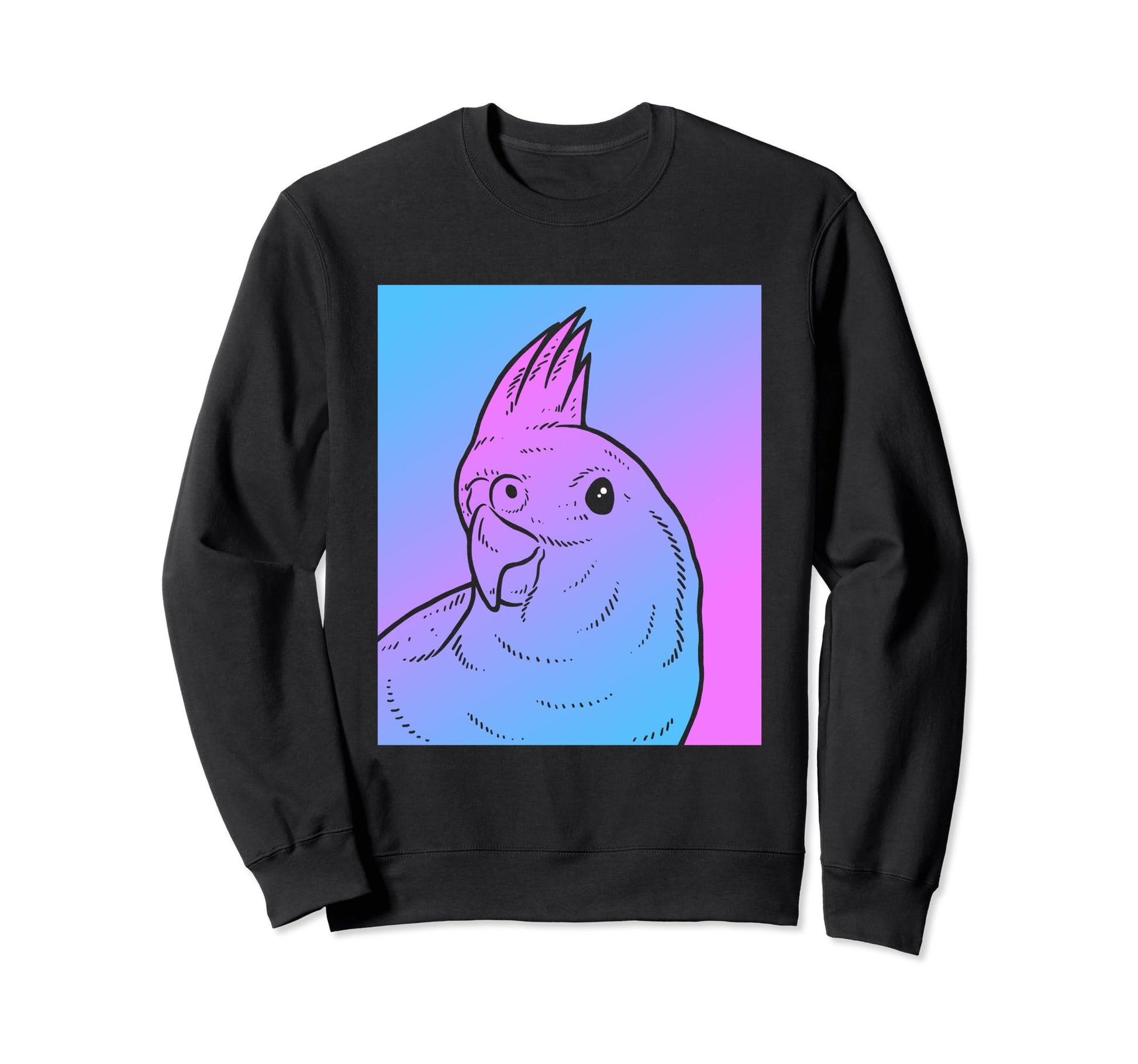 Vaporwave Cockatiel Aesthetic Sweatshirt - Trendy Graphic for Adults - T-Shirt, Sweatshirt, Hoodie