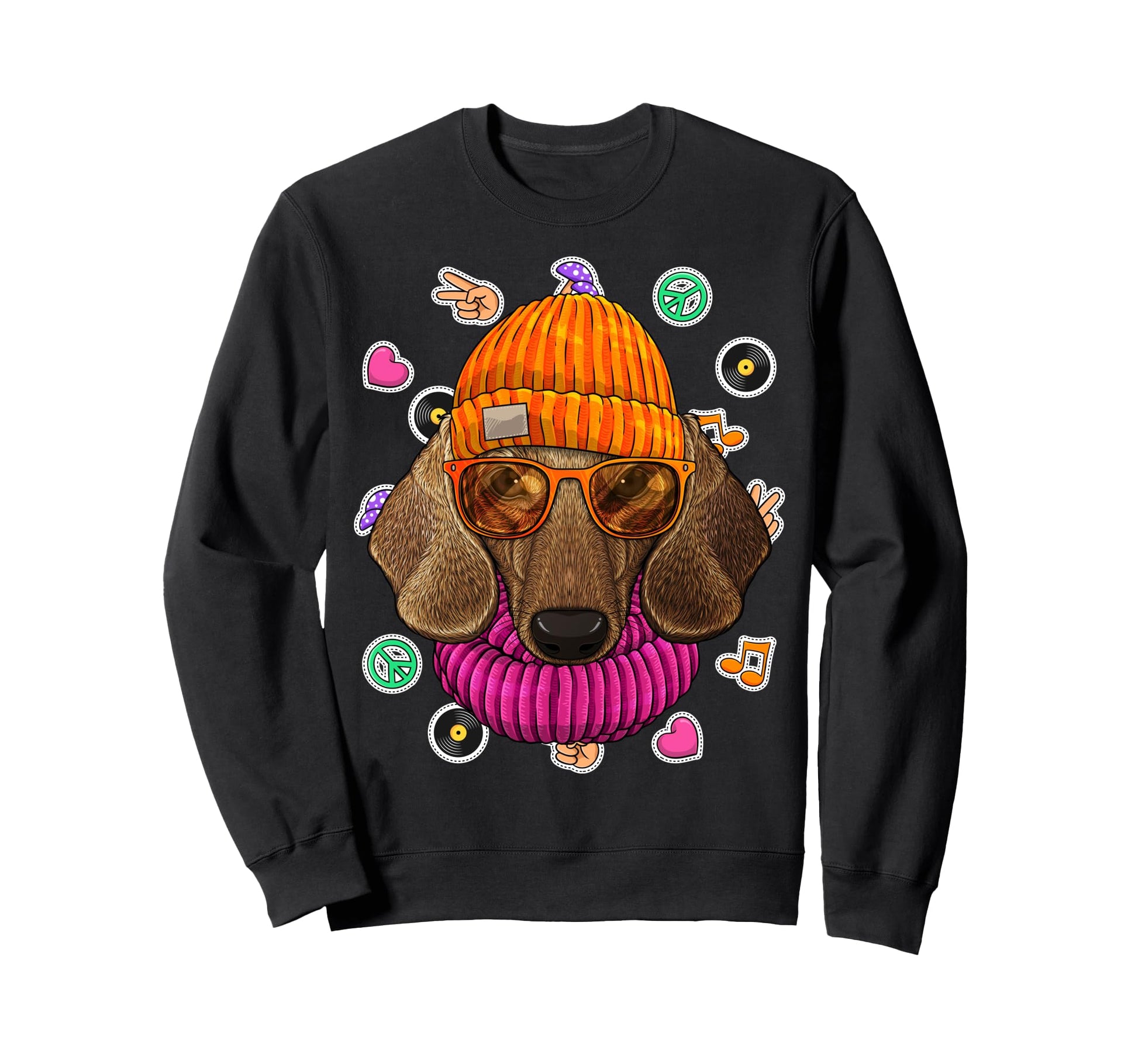 Hipster Dachshund Geek Nerd Glasses Sweatshirt - Novelty Apparel Men Women - T-Shirt, Sweatshirt, Hoodie
