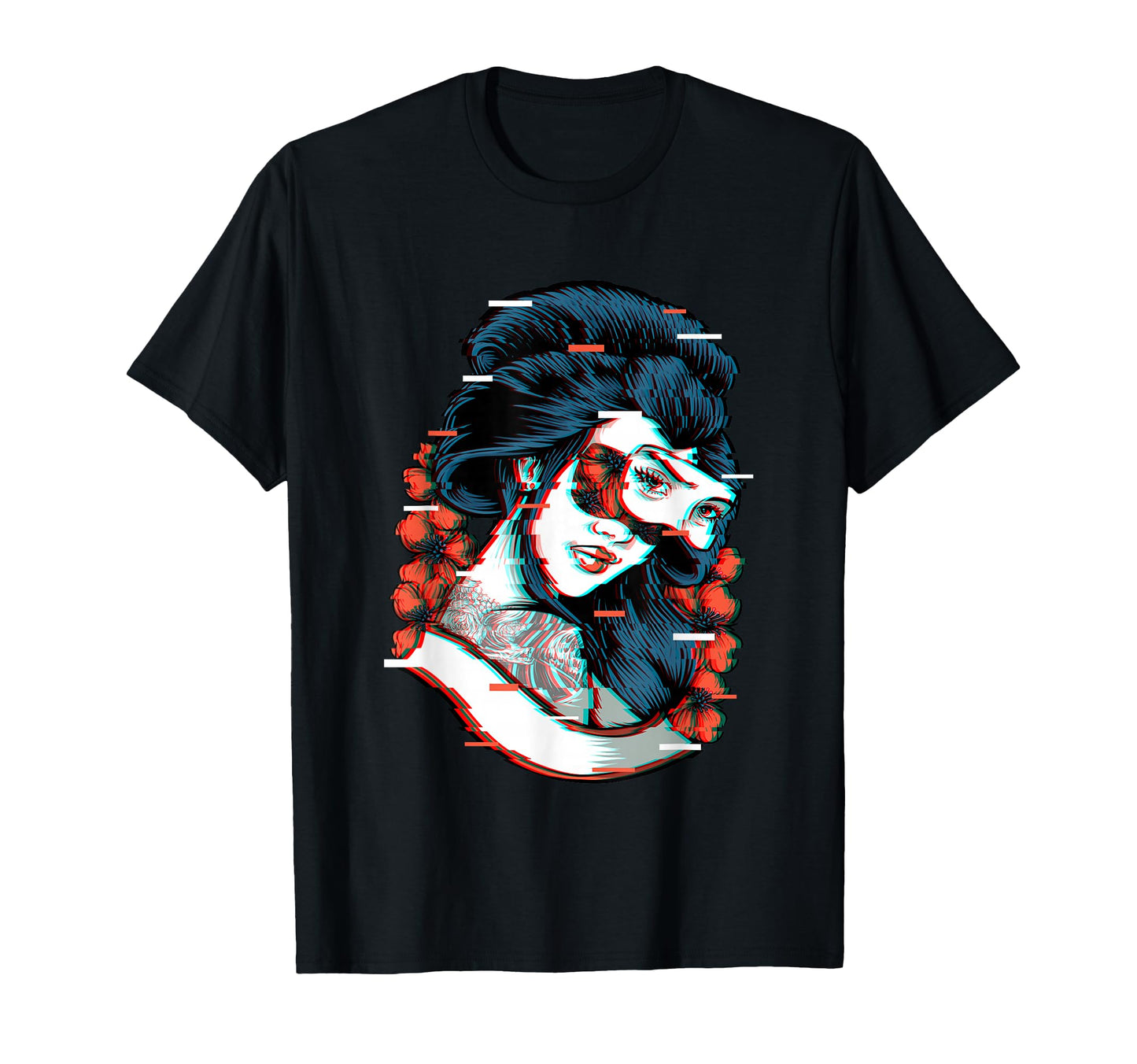 Geisha Soft Grunge Cherry Blossom T-Shirt - Unique Graphic Men Women - T-Shirt, Sweatshirt, Hoodie