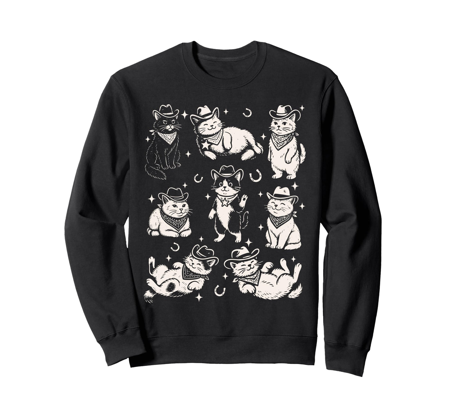 Funny Silly Cat Cowboys Country Cat Sweatshirt - Trendy Graphic Men Women - T-Shirt, Sweatshirt, Hoodie