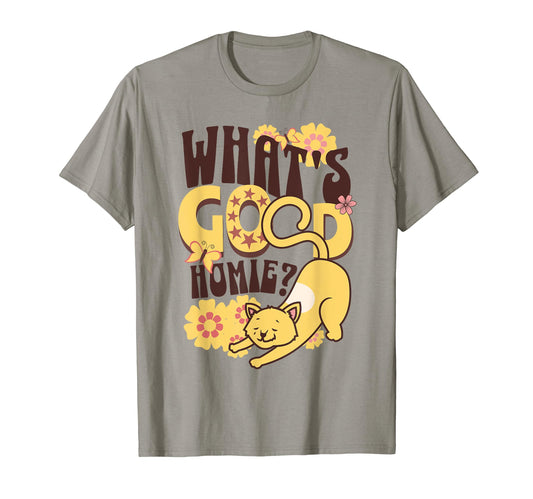 1960S Hippy Cat Boho Floral T-Shirt - Novelty Apparel Unisex - T-Shirt, Sweatshirt, Hoodie