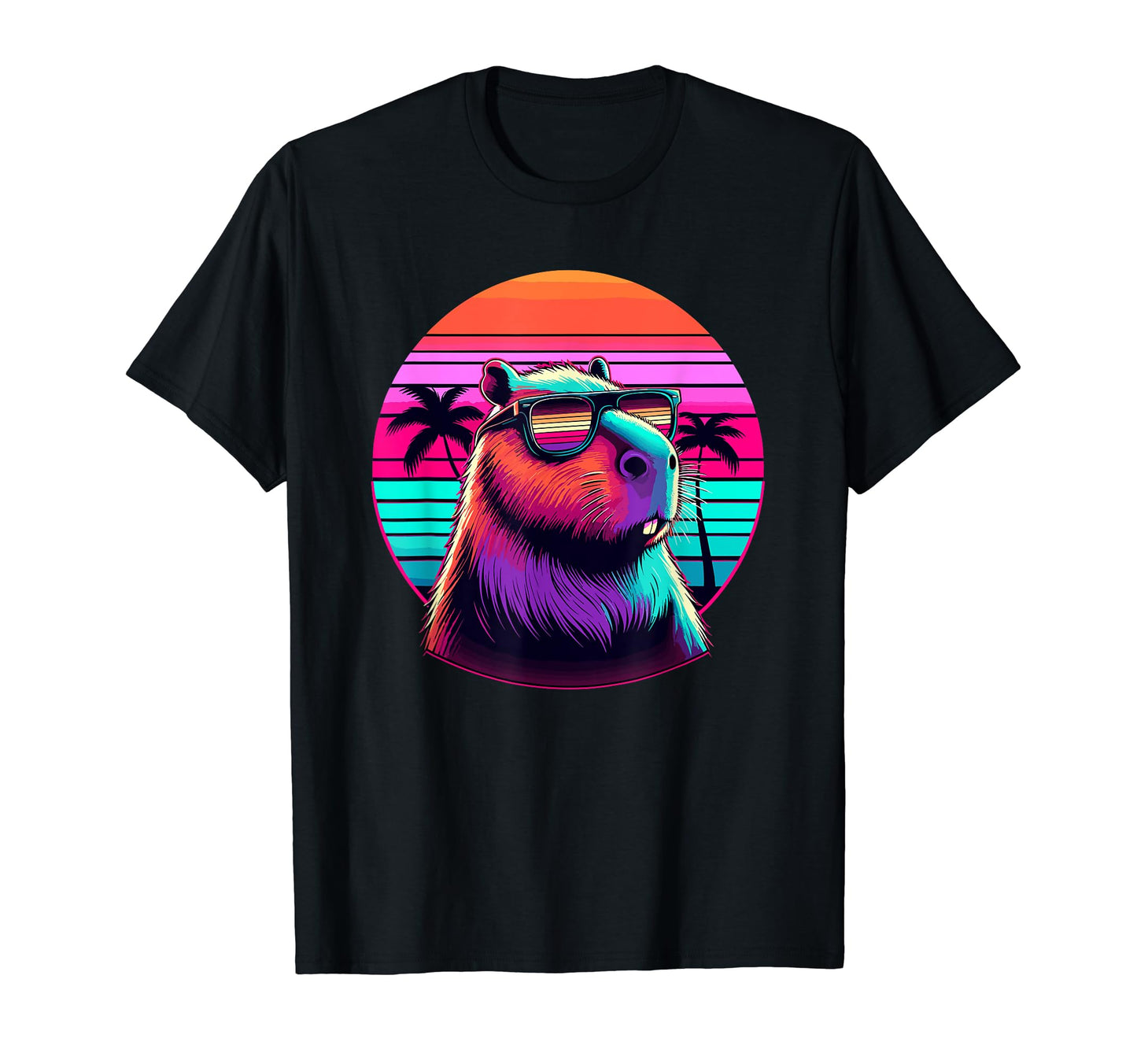 Funny Capybara Rodent Vaporwave T-Shirt - Casual Everyday Wear Unisex - T-Shirt, Sweatshirt, Hoodie