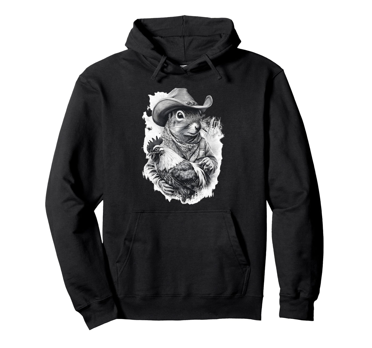 Country Cowboy Squirrel Rodeo Hoodie - Casual Everyday Wear Men Women - T-Shirt, Sweatshirt, Hoodie