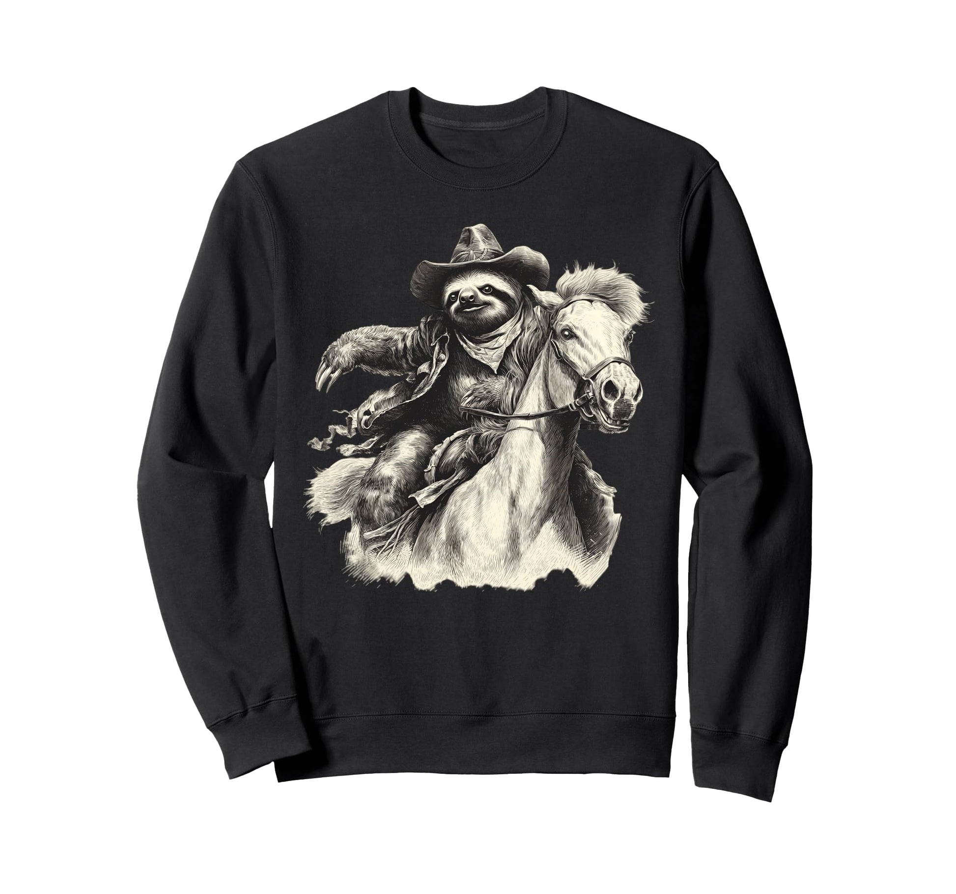 Sloth Cowboy Rodeo Cowgirl Western Sweatshirt - Graphic Print Men Women - T-Shirt, Sweatshirt, Hoodie