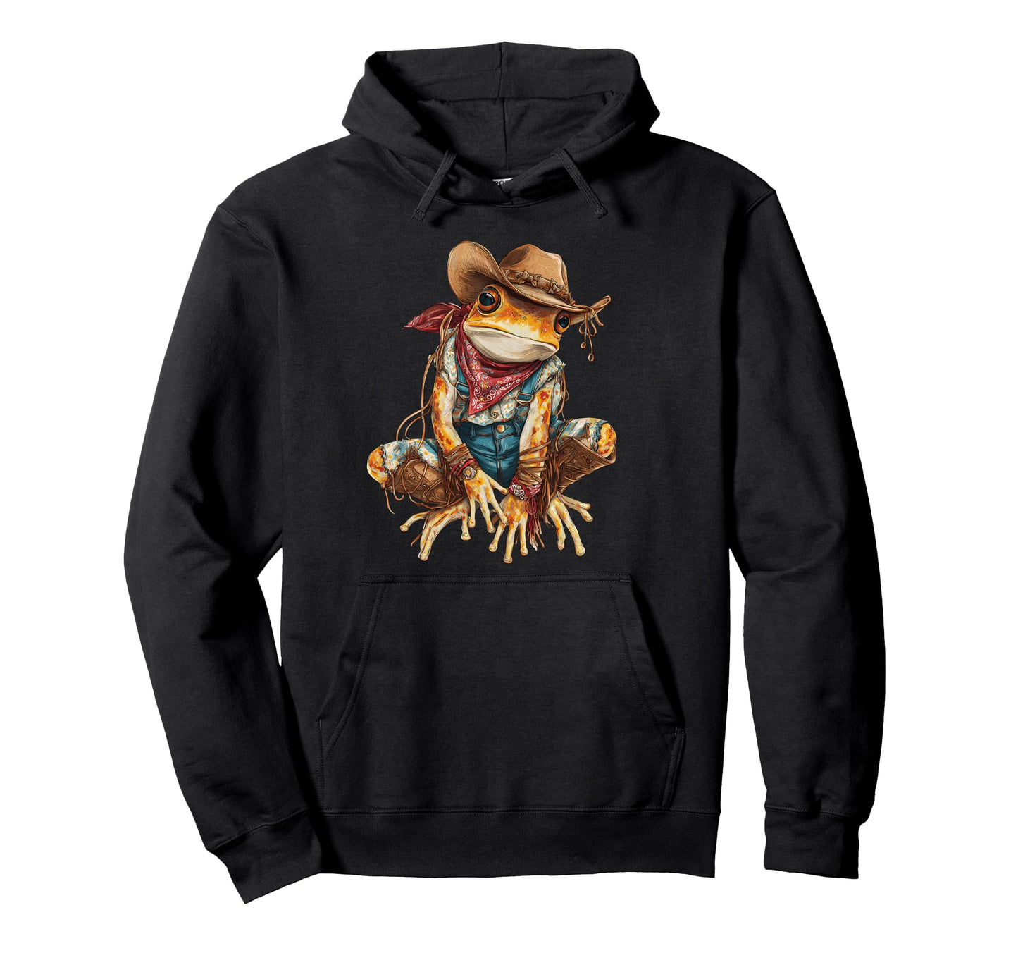 Frog Cowboy Toad Rodeo Cowgirl Hoodie - Casual Everyday Wear Men Women - T-Shirt, Sweatshirt, Hoodie