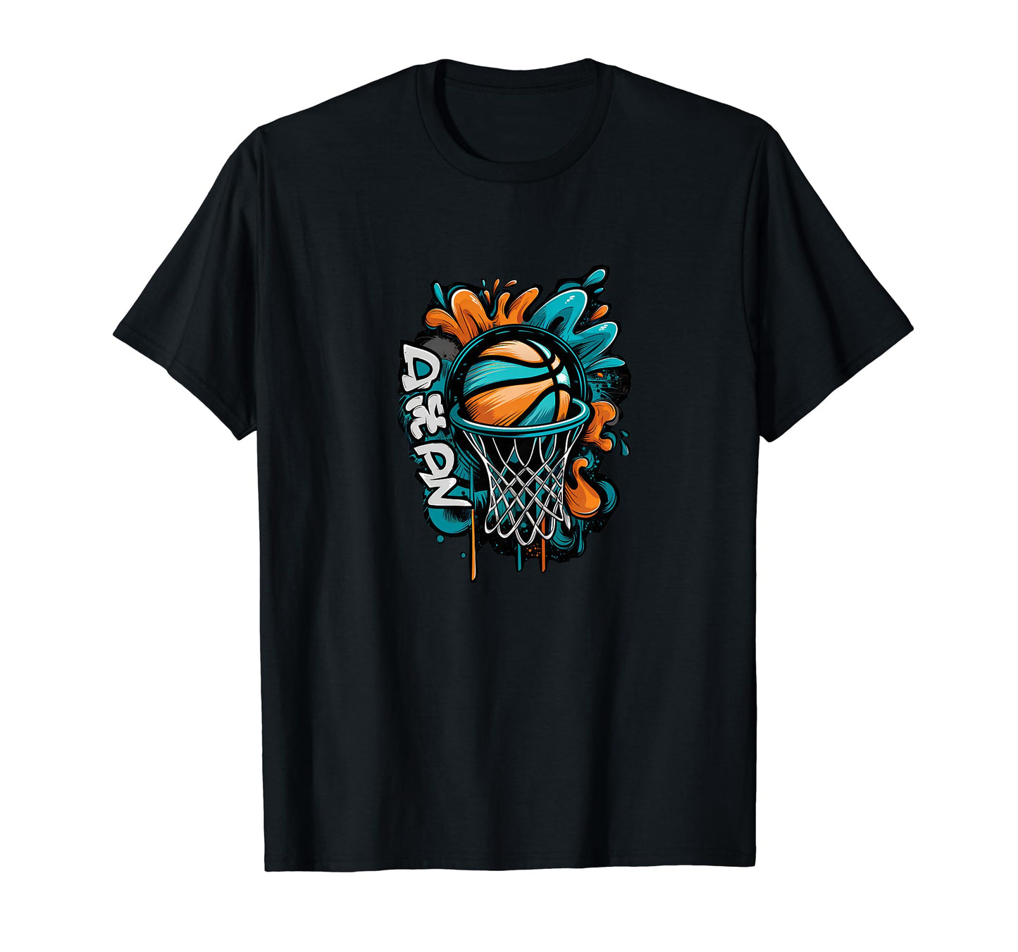 Basketball Hoop Graffiti Colorful Spray T-Shirt - Aesthetic Graphic Unisex - T-Shirt, Sweatshirt, Hoodie