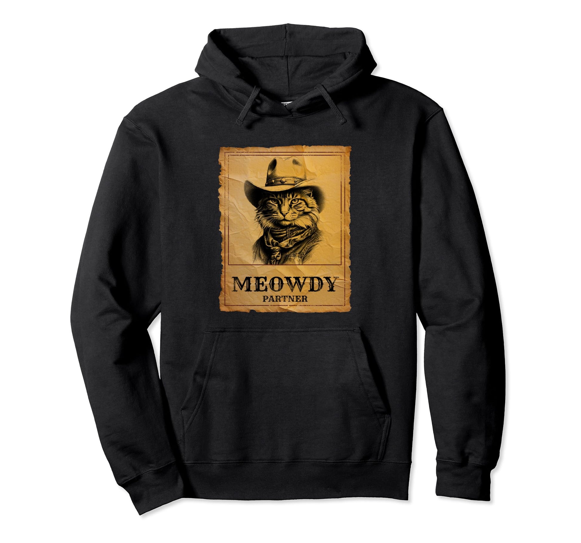 Meowdy Cat Cowboy Funny Country Cat Hoodie - Novelty Apparel Men Women - T-Shirt, Sweatshirt, Hoodie