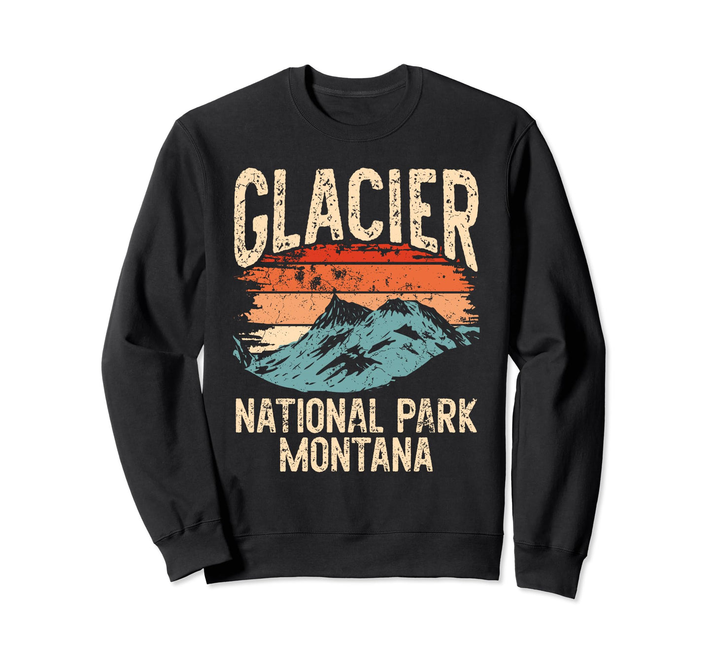 Sunset Glacier National Park Sweatshirt - Unique Graphic for Adults - T-Shirt, Sweatshirt, Hoodie