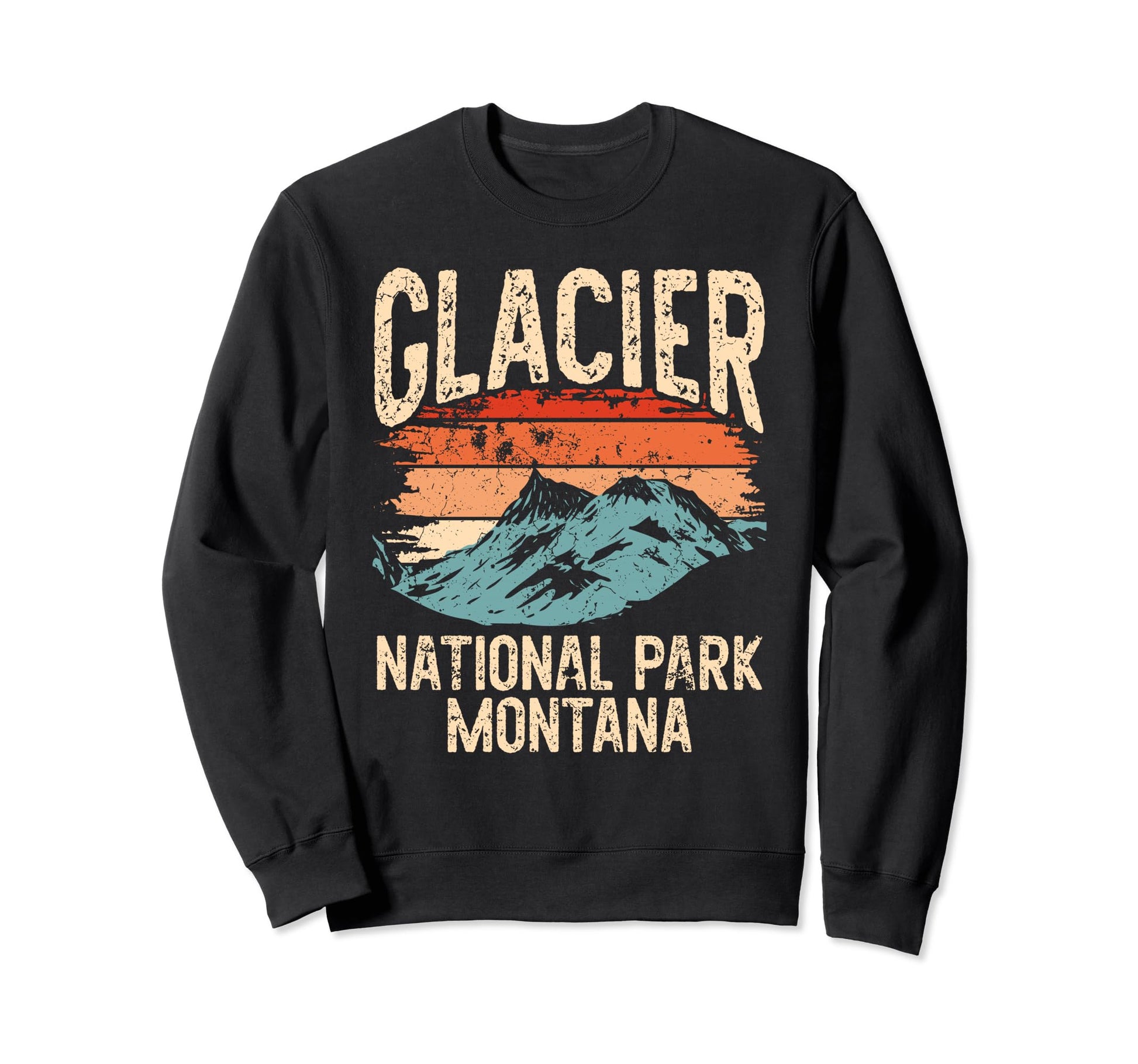 Sunset Glacier National Park Sweatshirt - Unique Graphic for Adults - T-Shirt, Sweatshirt, Hoodie