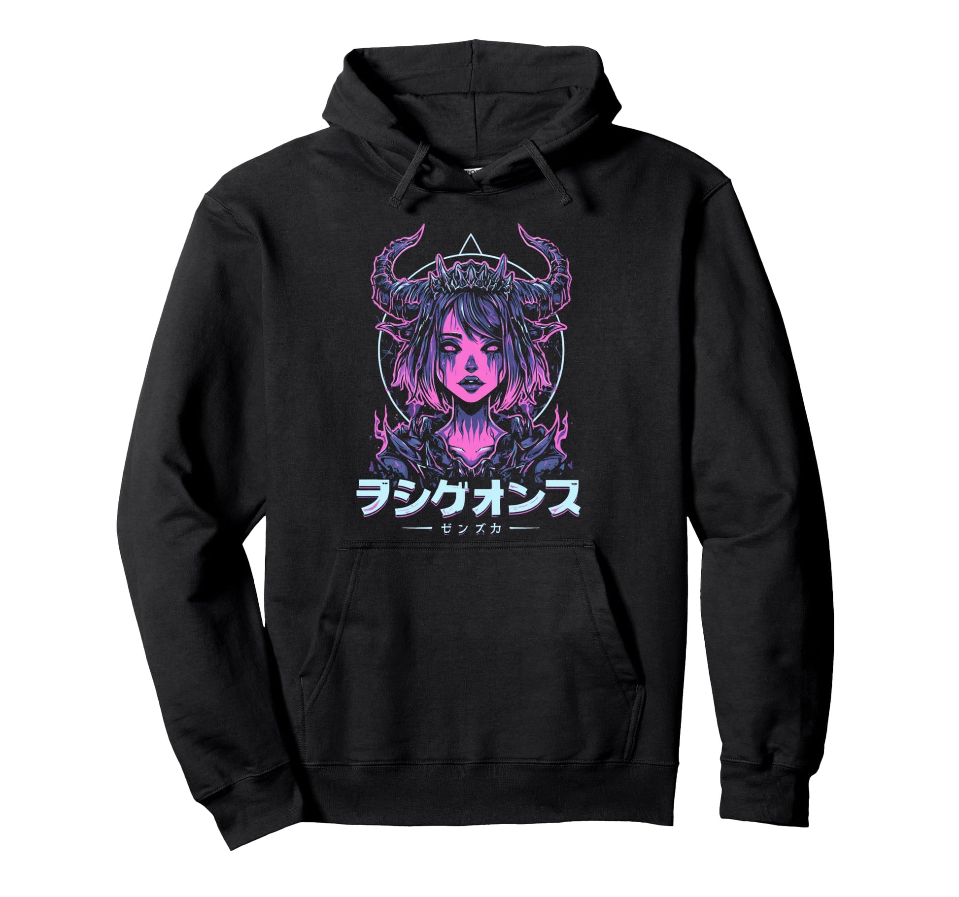 Goth Grunge Demon Anime Waifu Horror Alt Hoodie - Aesthetic Graphic Unisex - T-Shirt, Sweatshirt, Hoodie