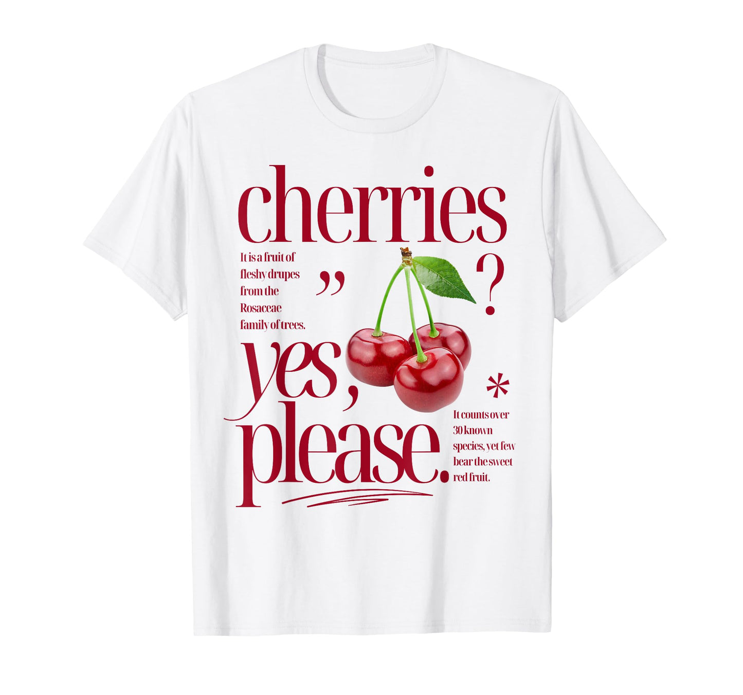 Cherries Yes Please Fruit T-Shirt - Aesthetic Graphic for Adults - T-Shirt, Sweatshirt, Hoodie
