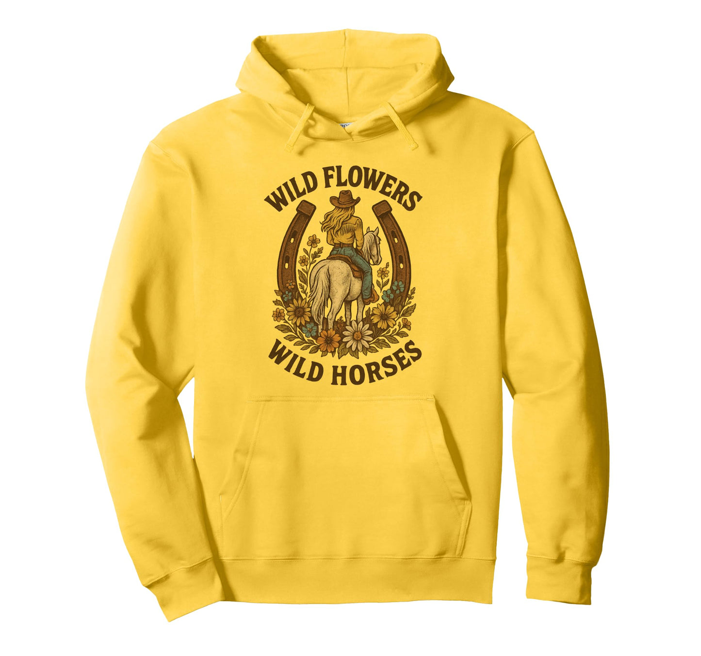 Wild Flowers Wild Horses Western Hoodie - Novelty Apparel Men Women - T-Shirt, Sweatshirt, Hoodie